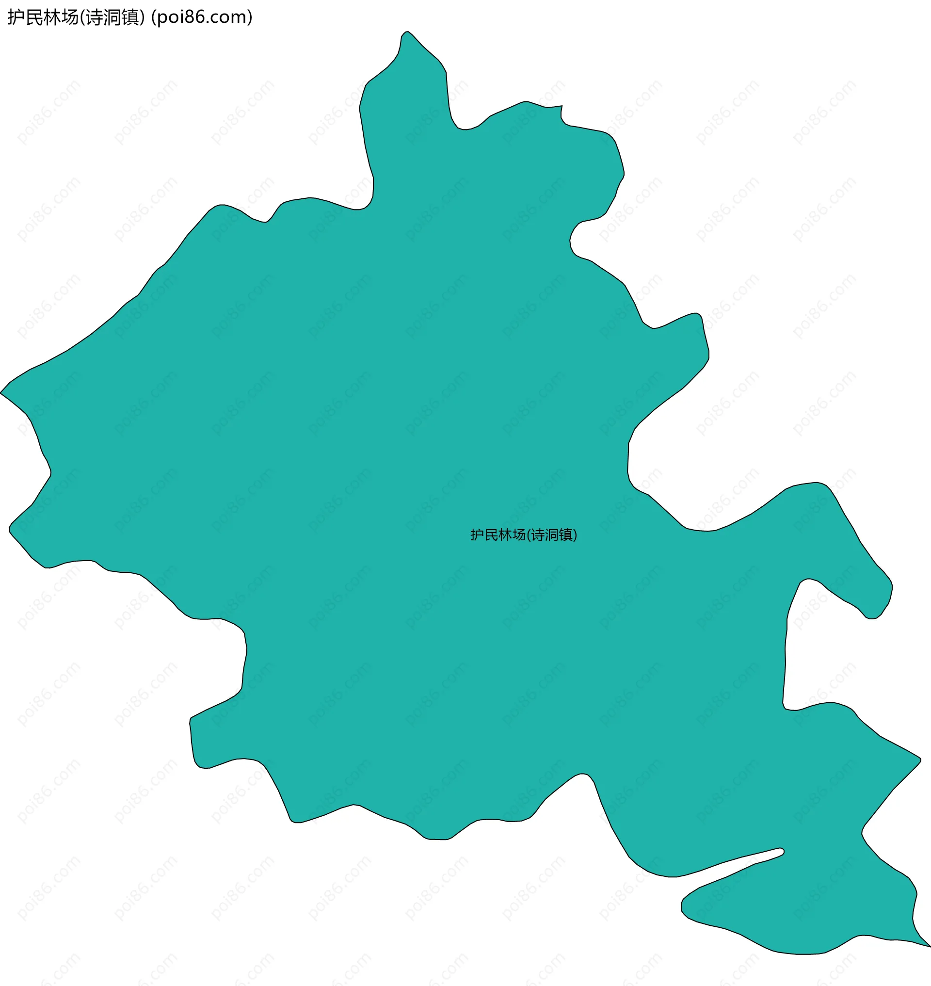护民林场(诗洞镇)边界地图