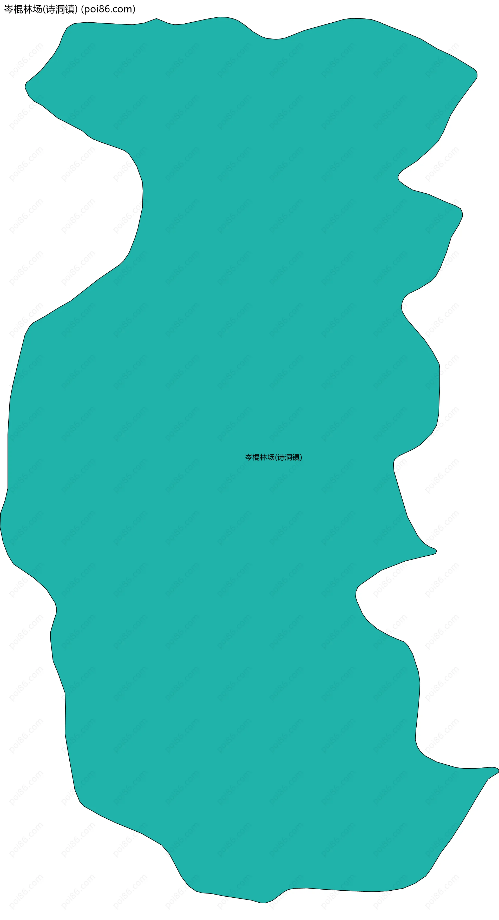 岑棍林场(诗洞镇)边界地图