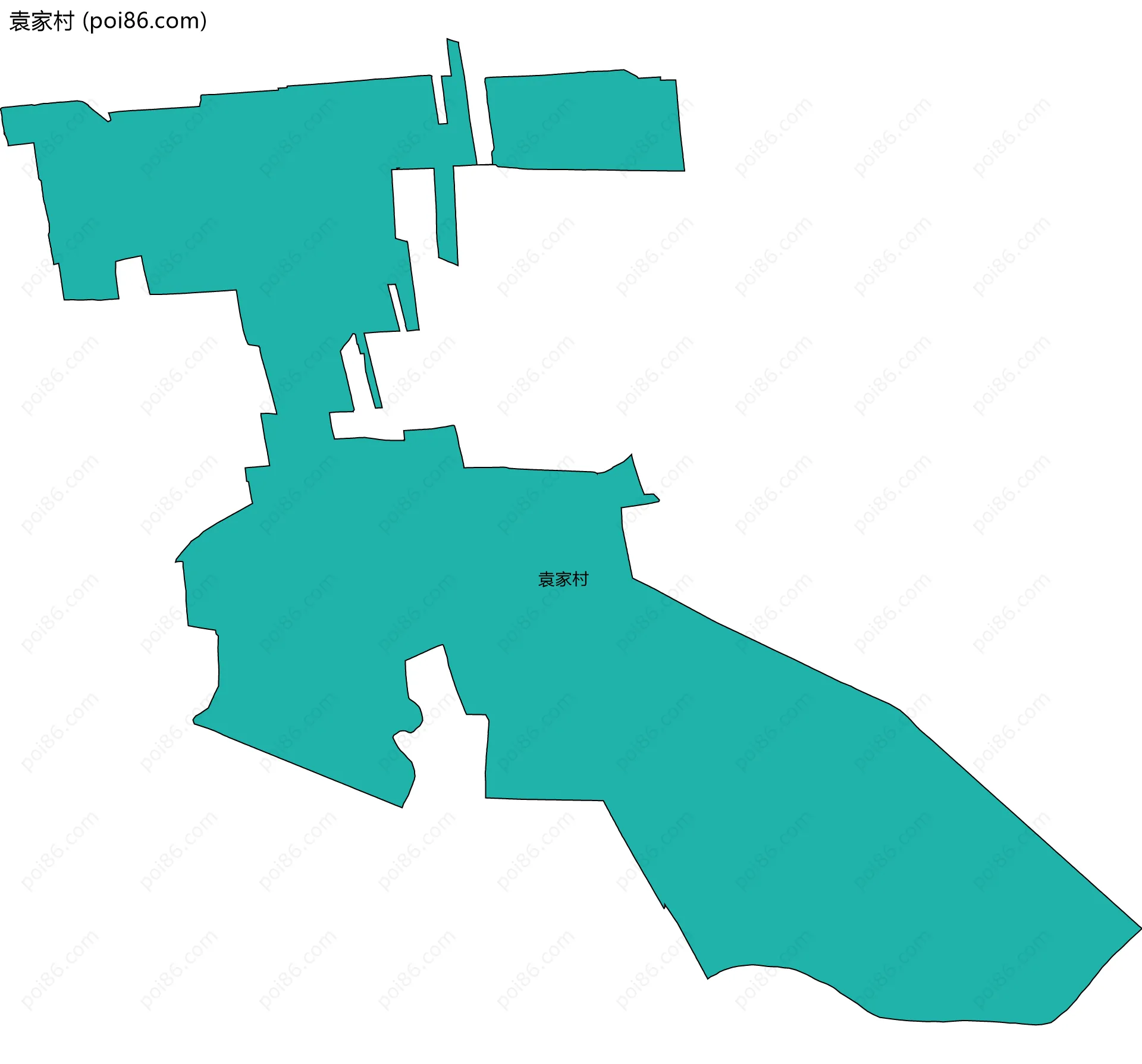 袁家村边界地图