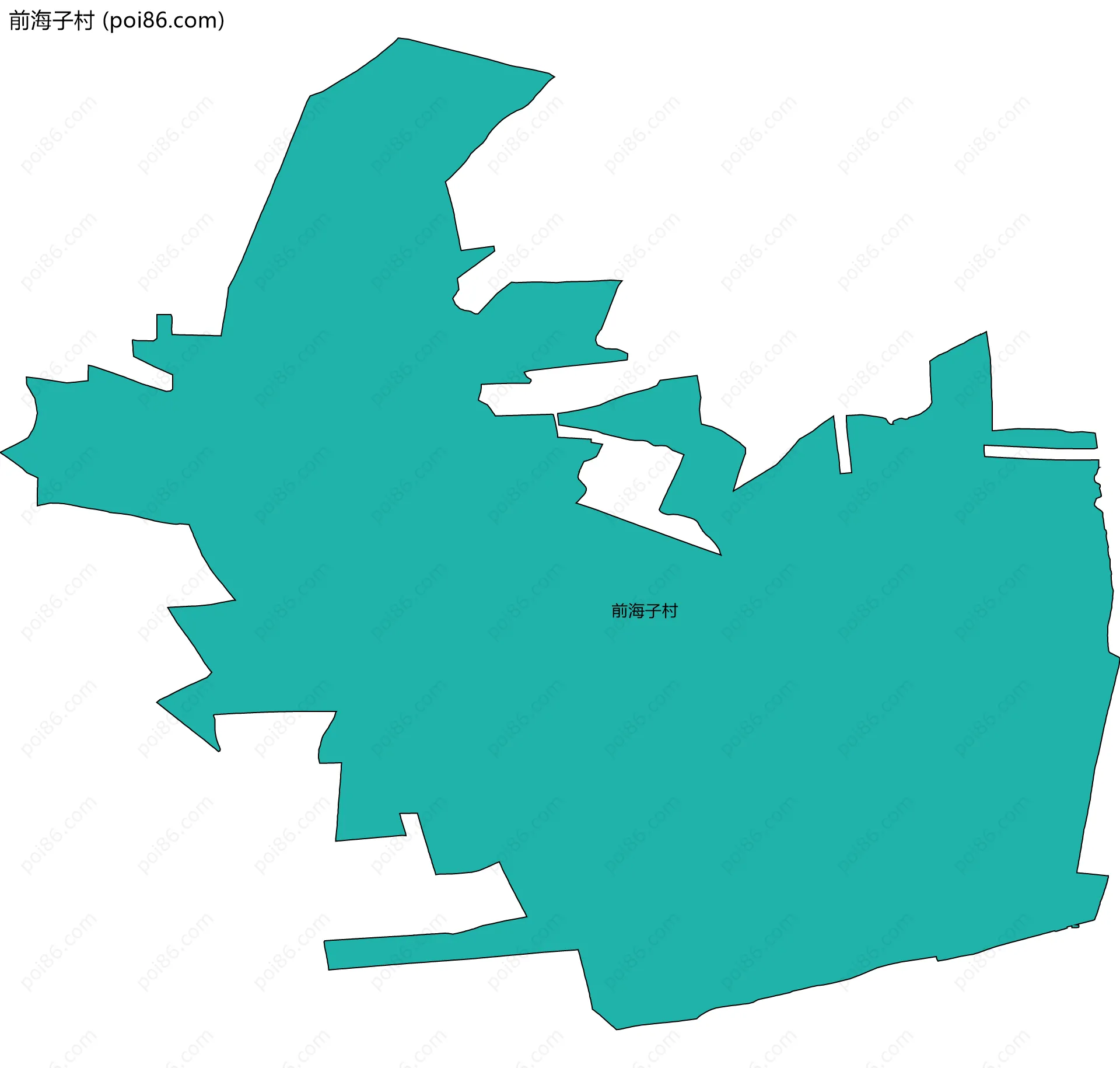 前海子村边界地图
