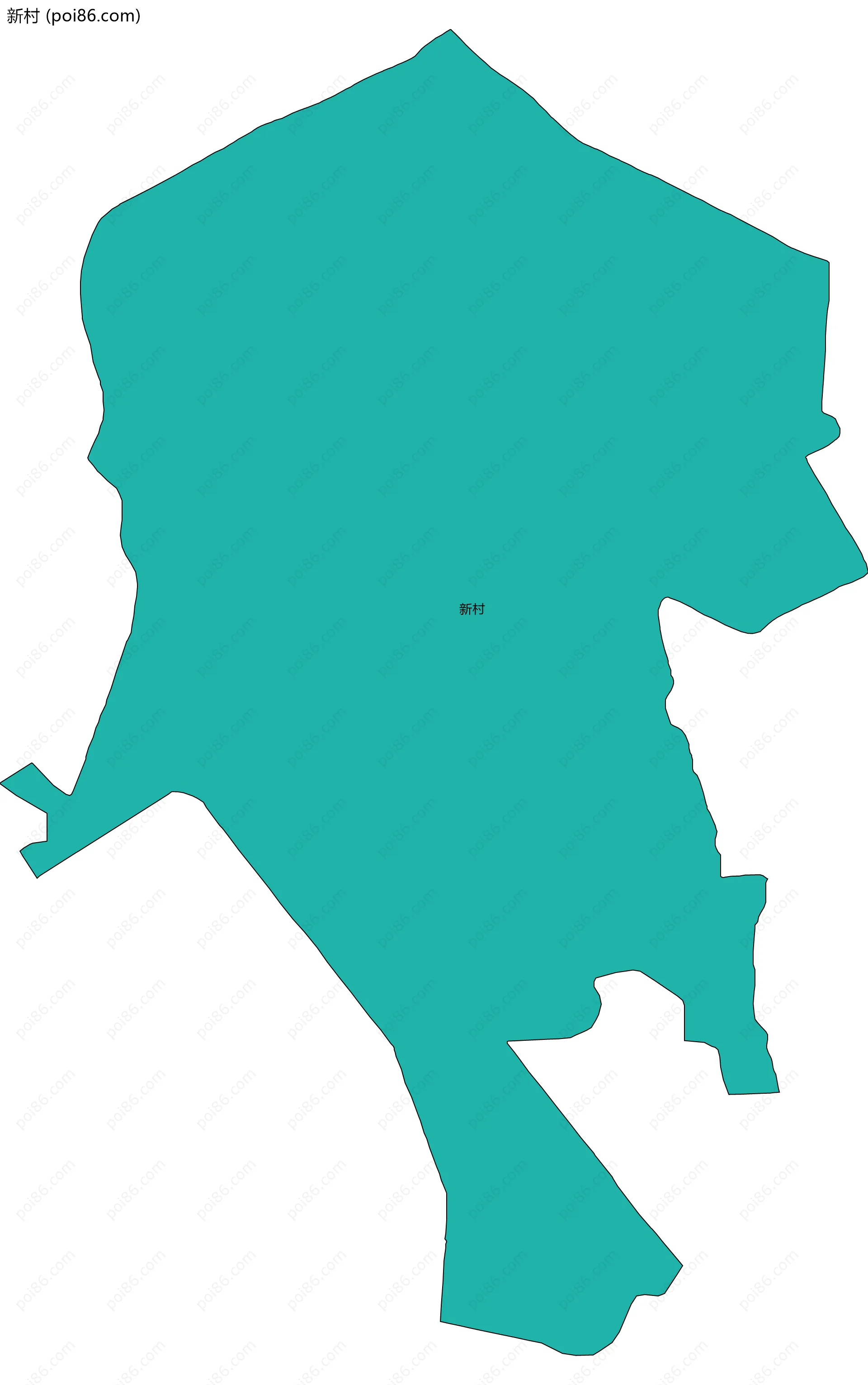 新村边界地图