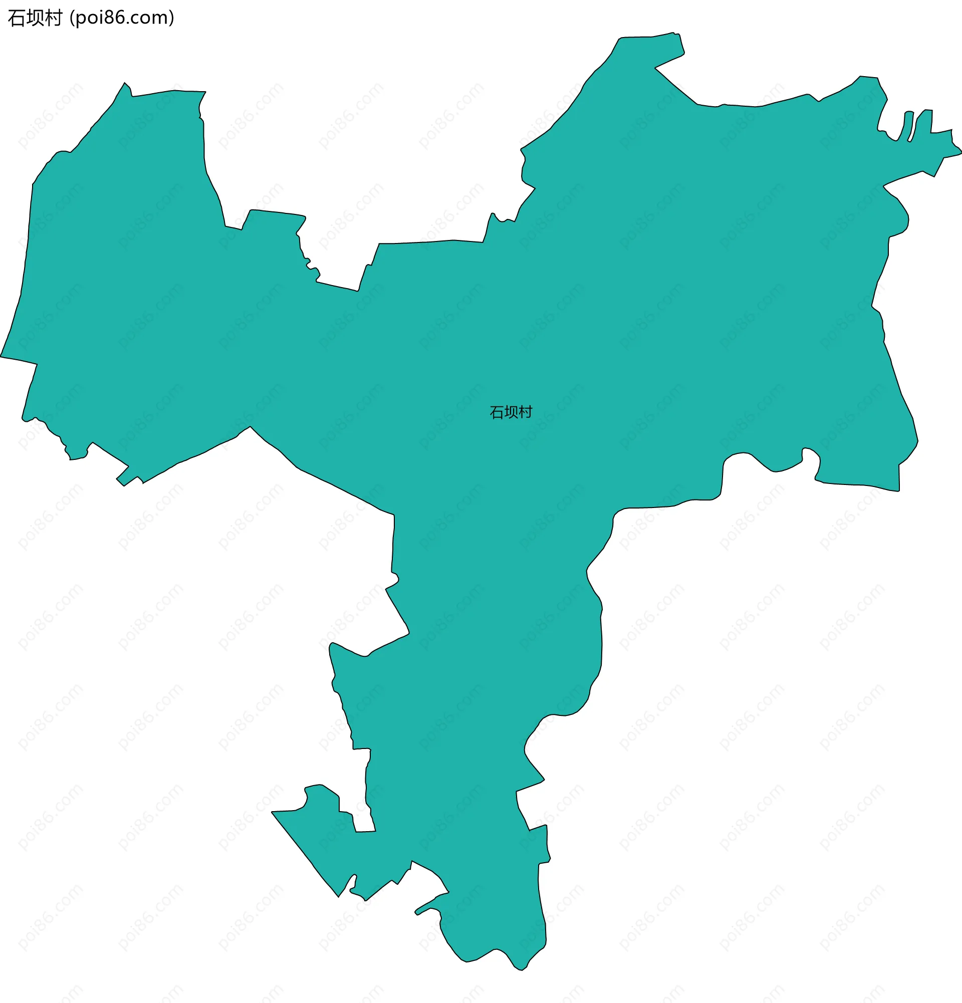 石坝村边界地图