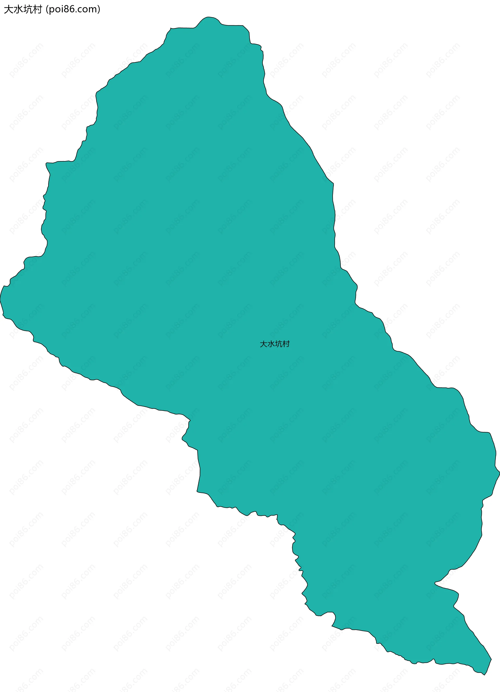 大水坑村边界地图
