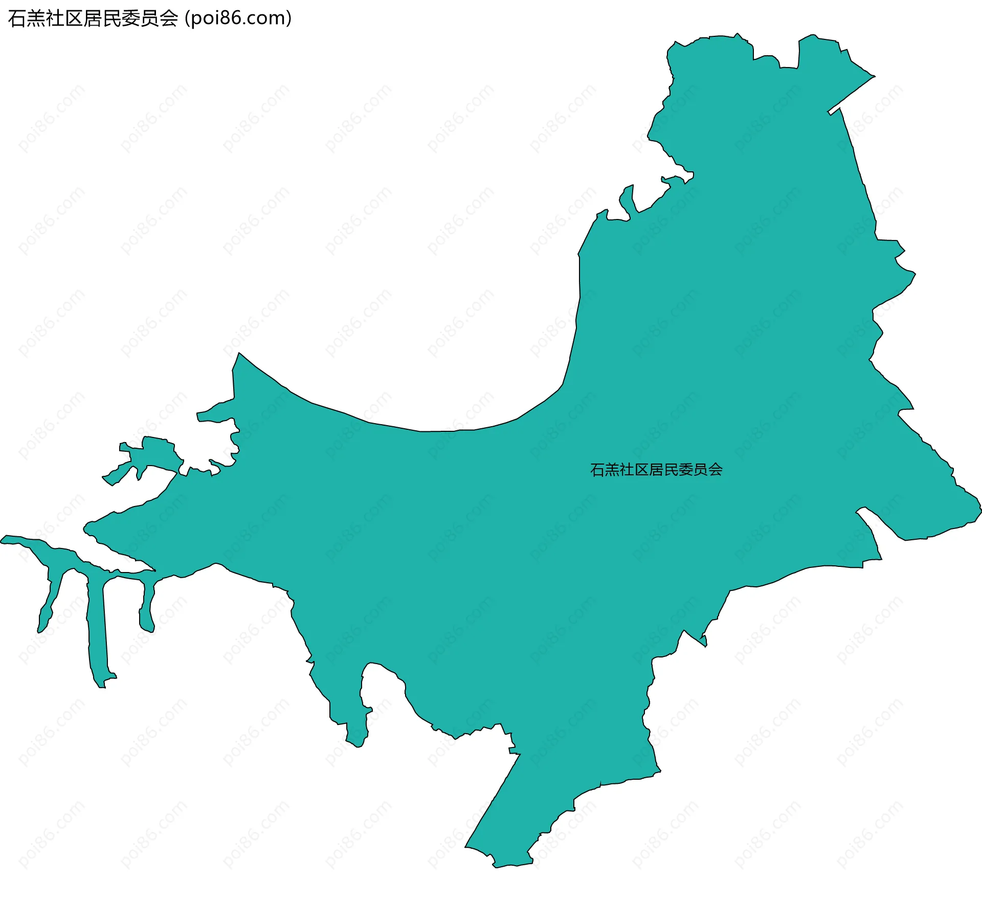 石羔社区居民委员会边界地图