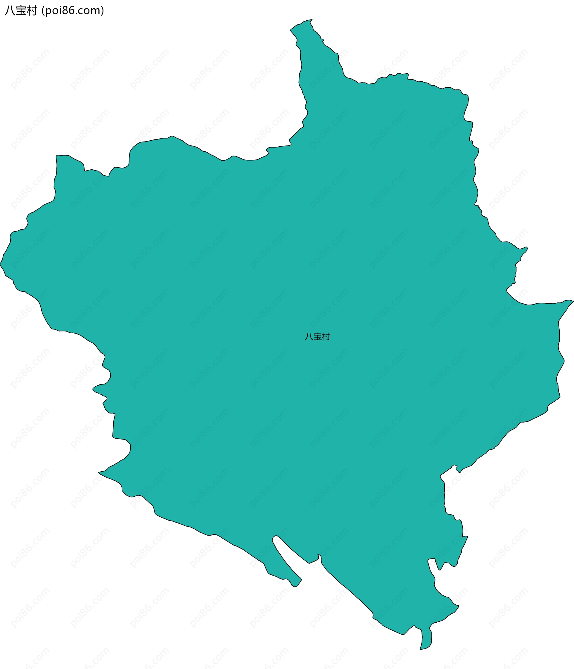 八宝村边界地图