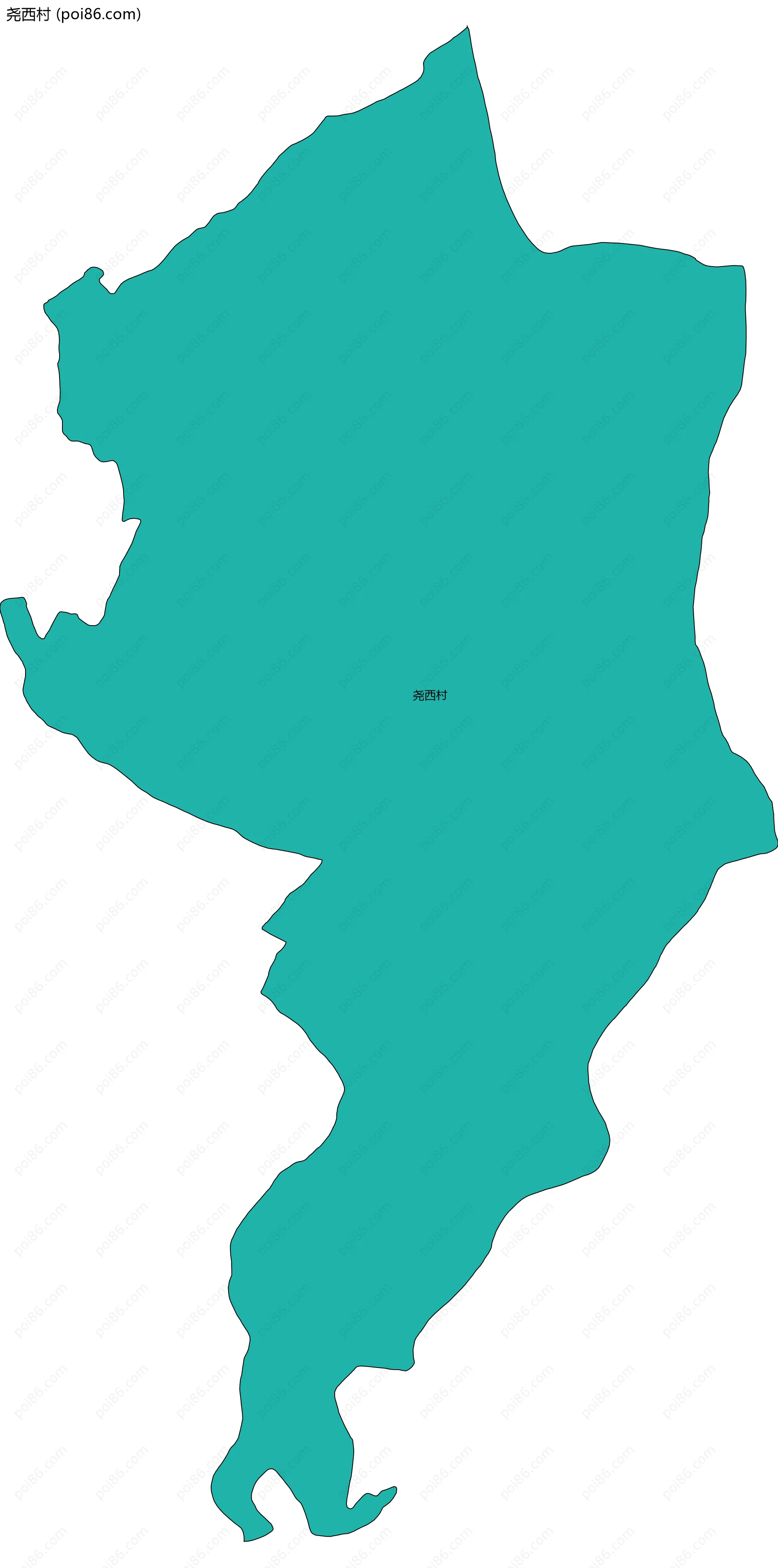 尧西村边界地图