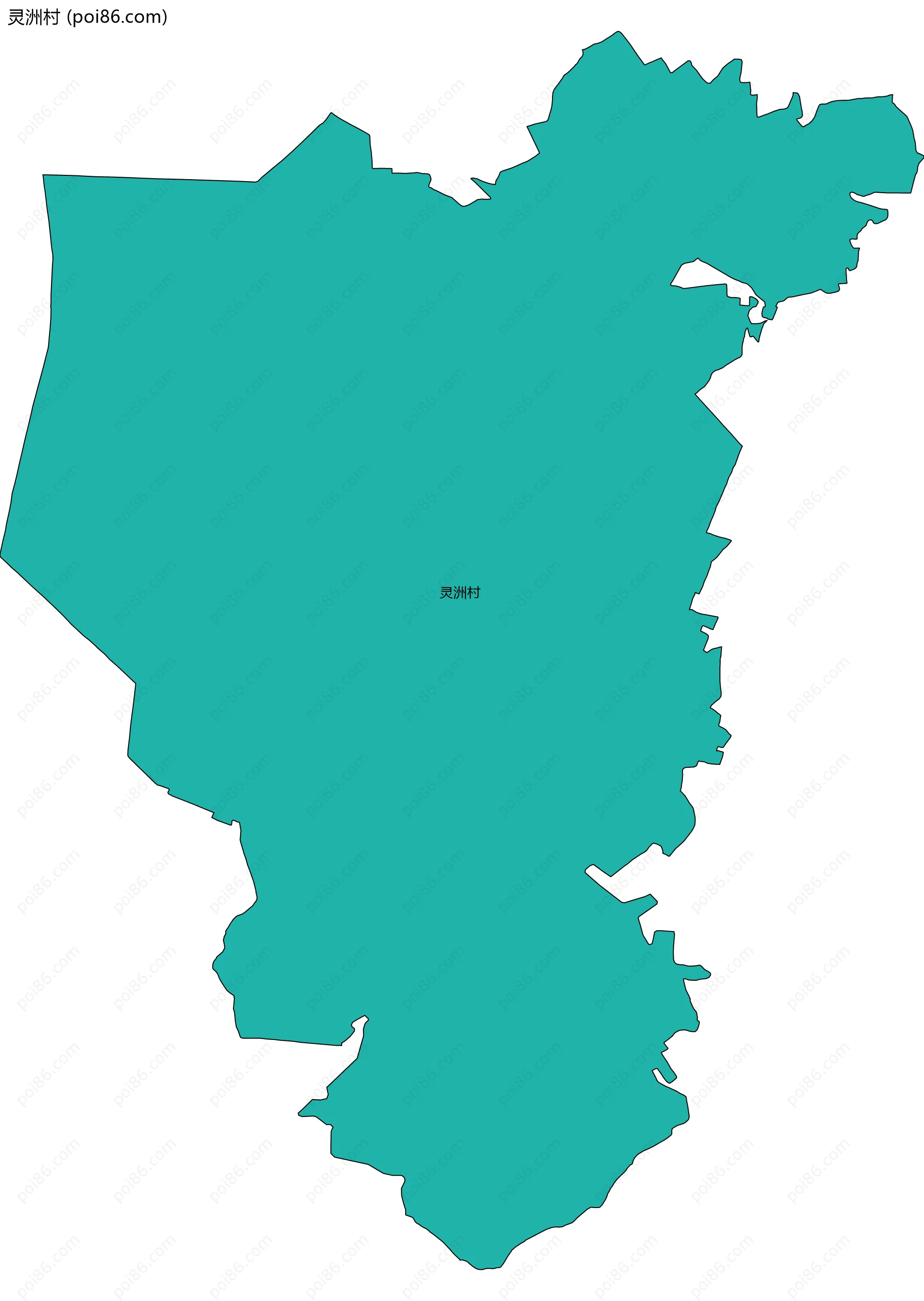 灵洲村边界地图