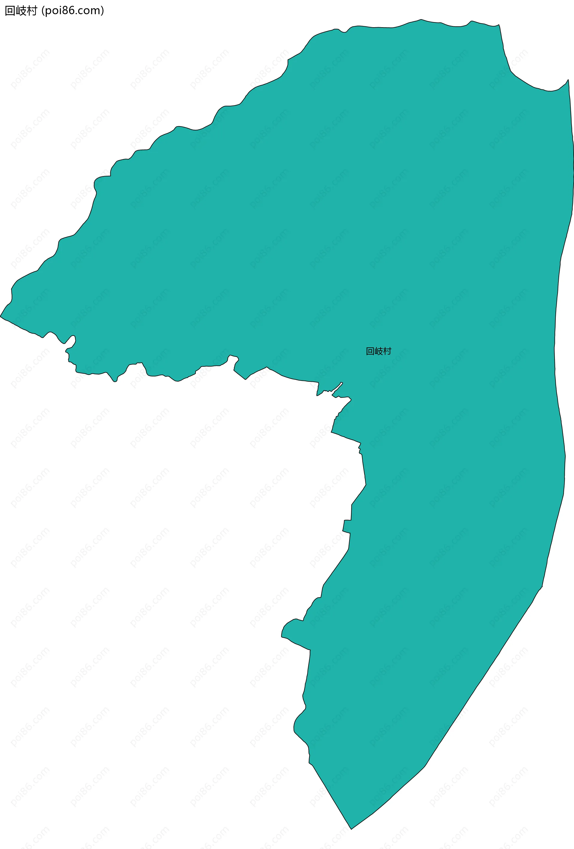 回岐村边界地图