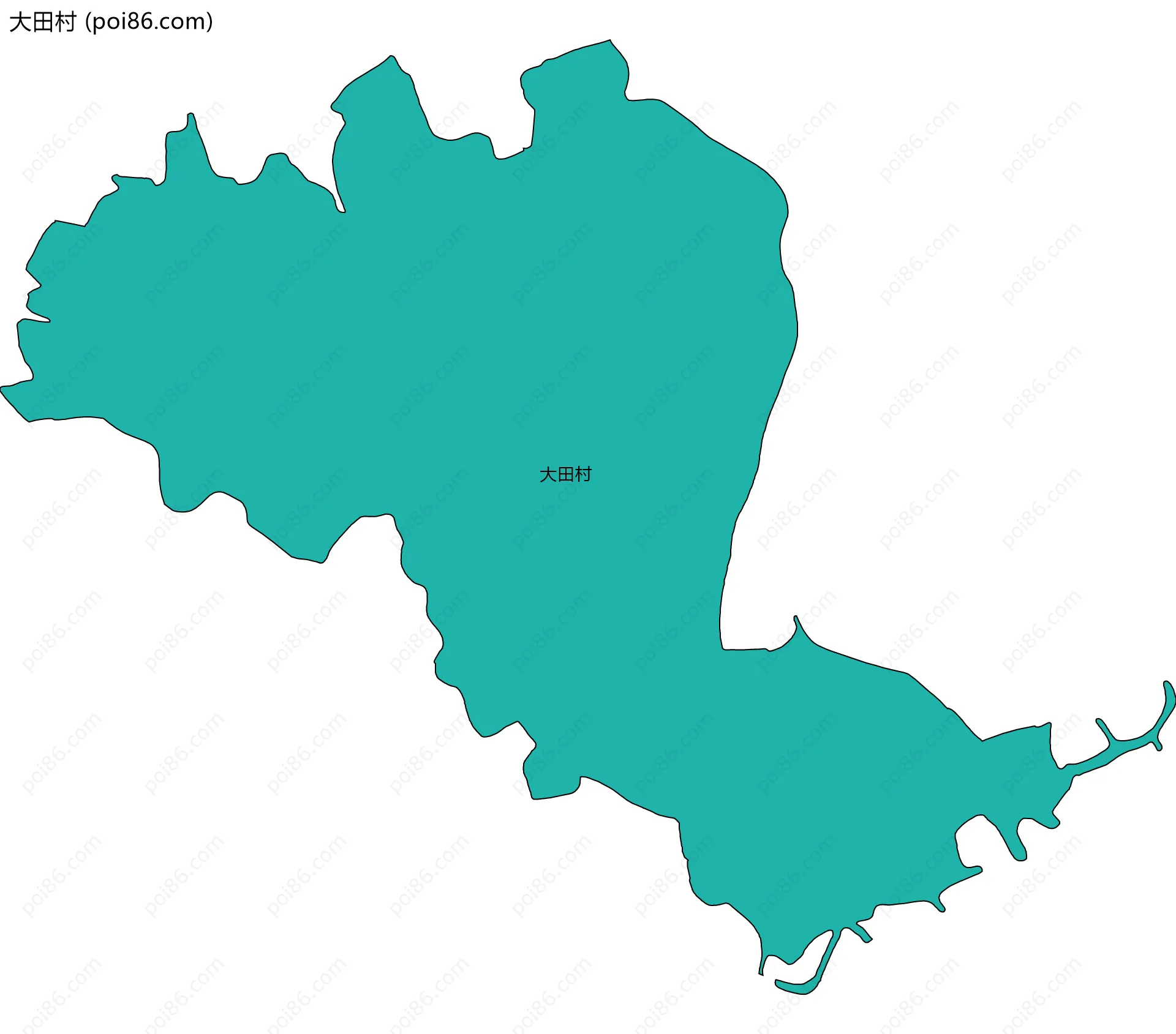 大田村边界地图