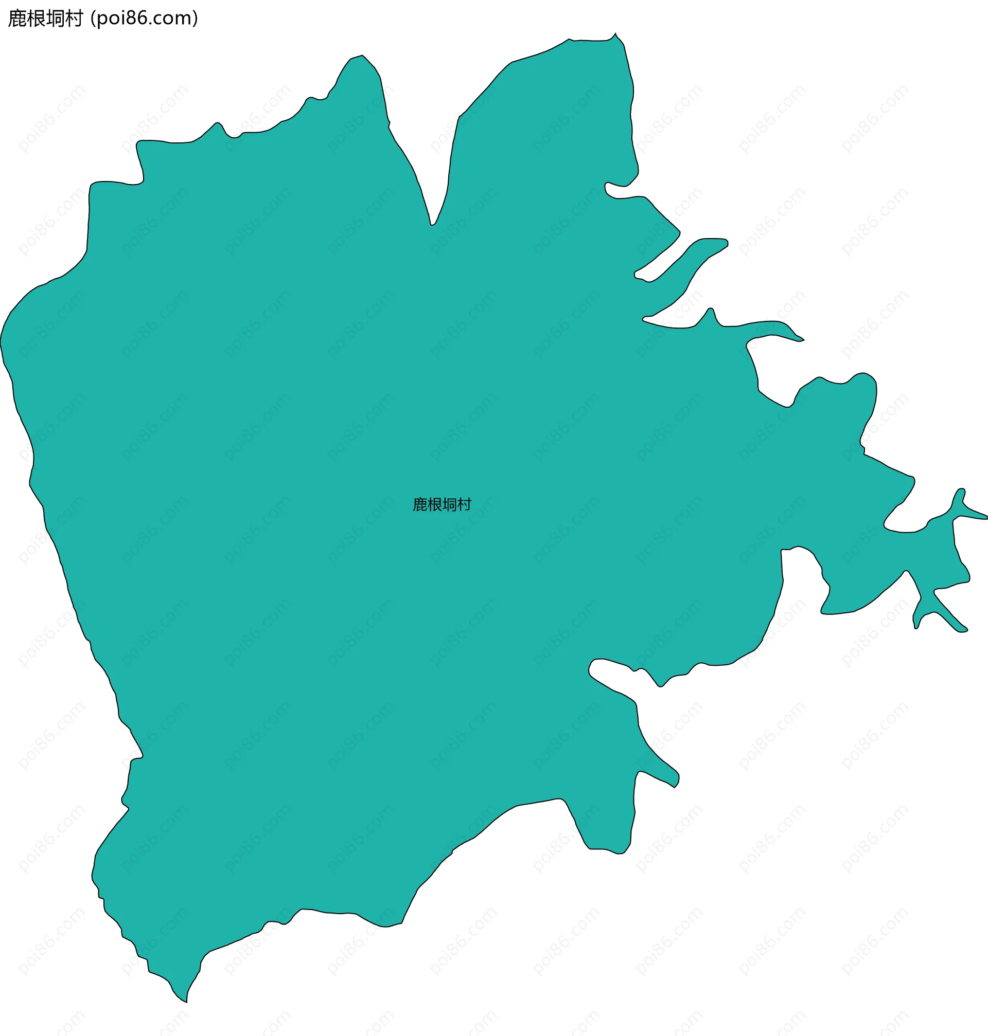 鹿根垌村边界地图