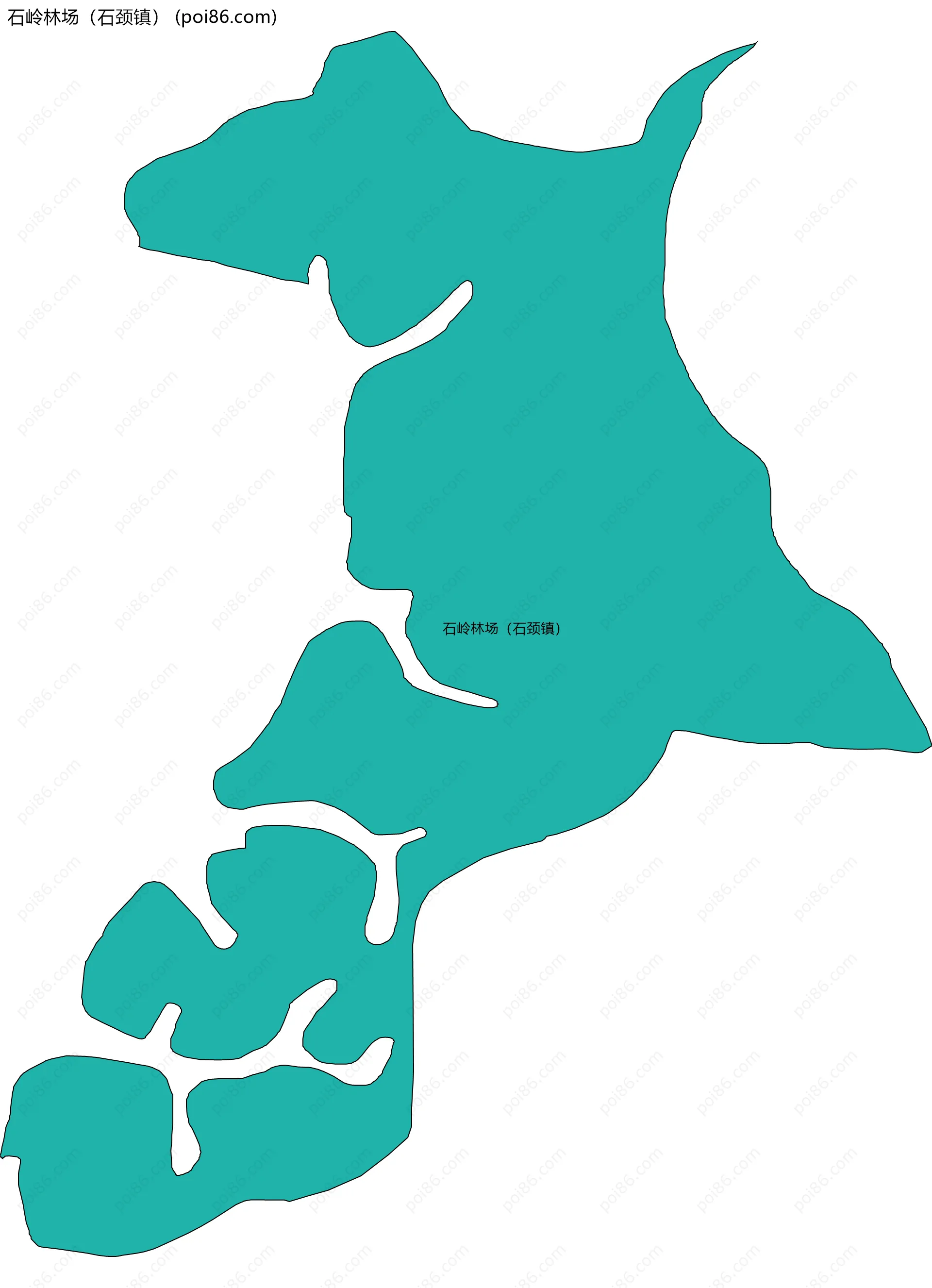 石岭林场（石颈镇）边界地图