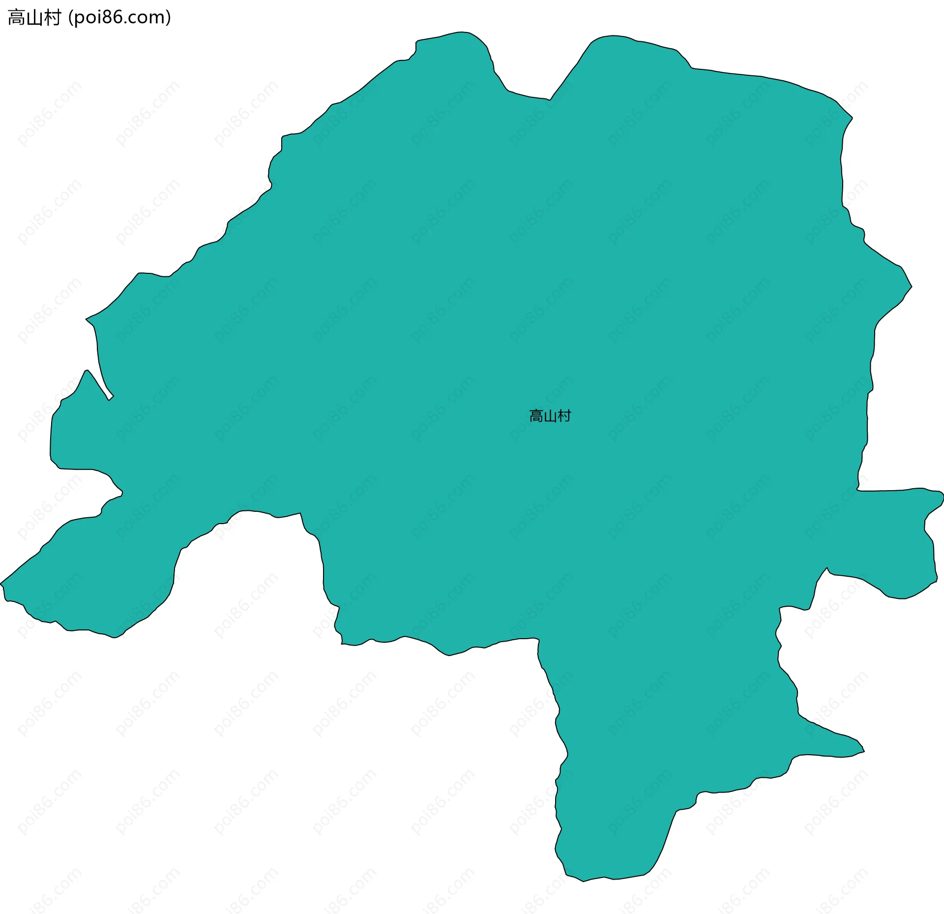 高山村边界地图