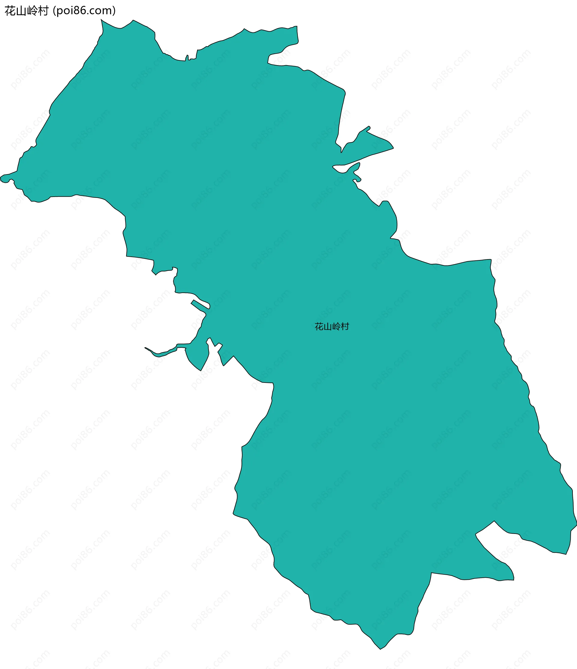 花山岭村边界地图