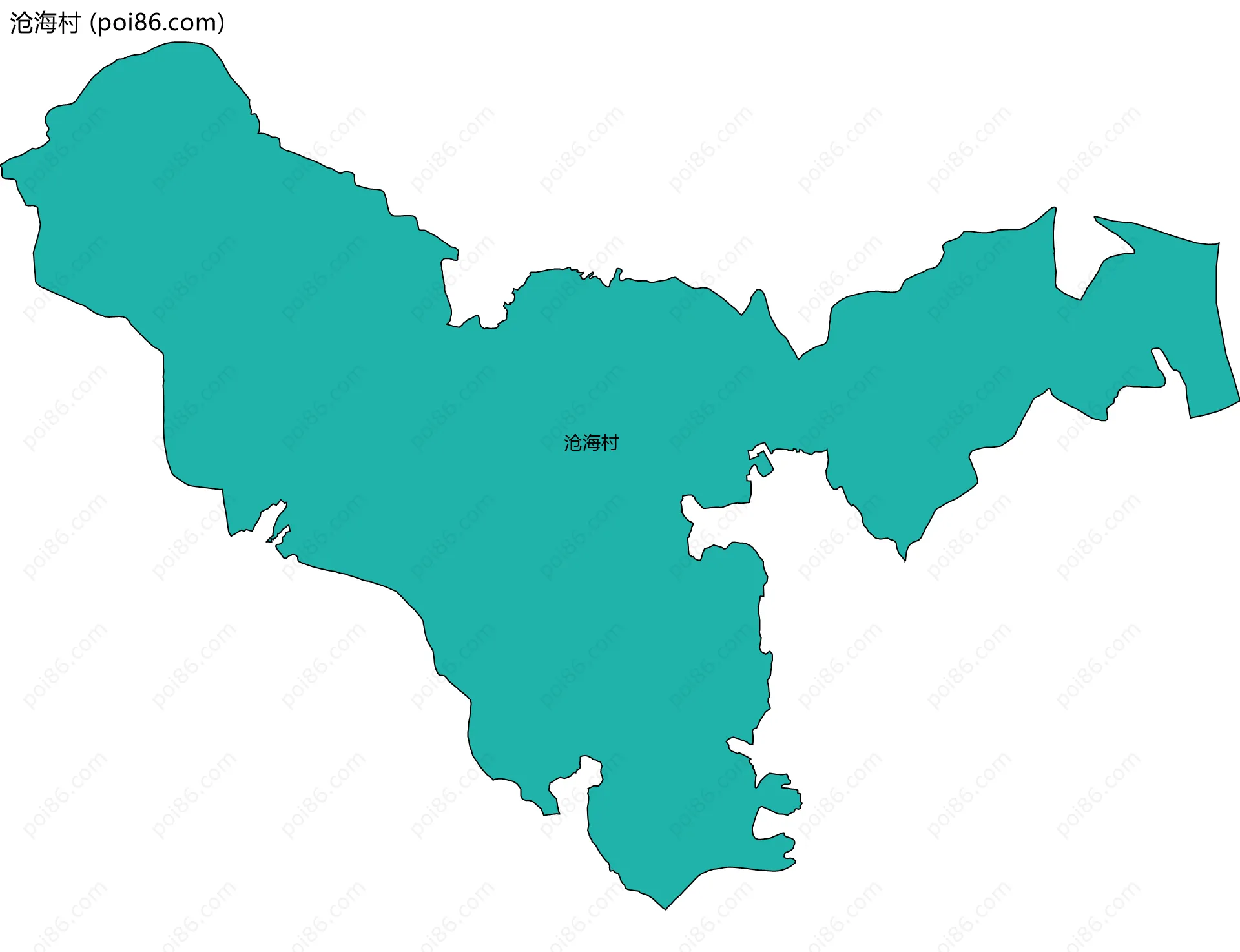 沧海村边界地图