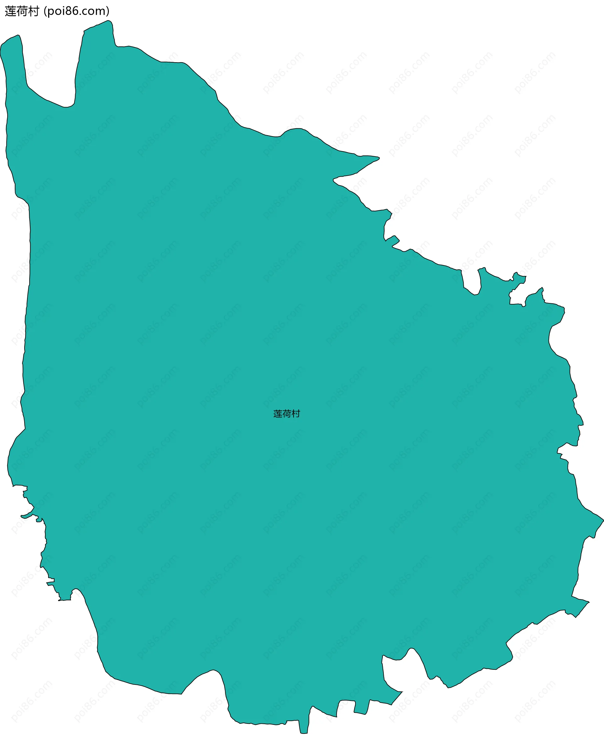 莲荷村边界地图