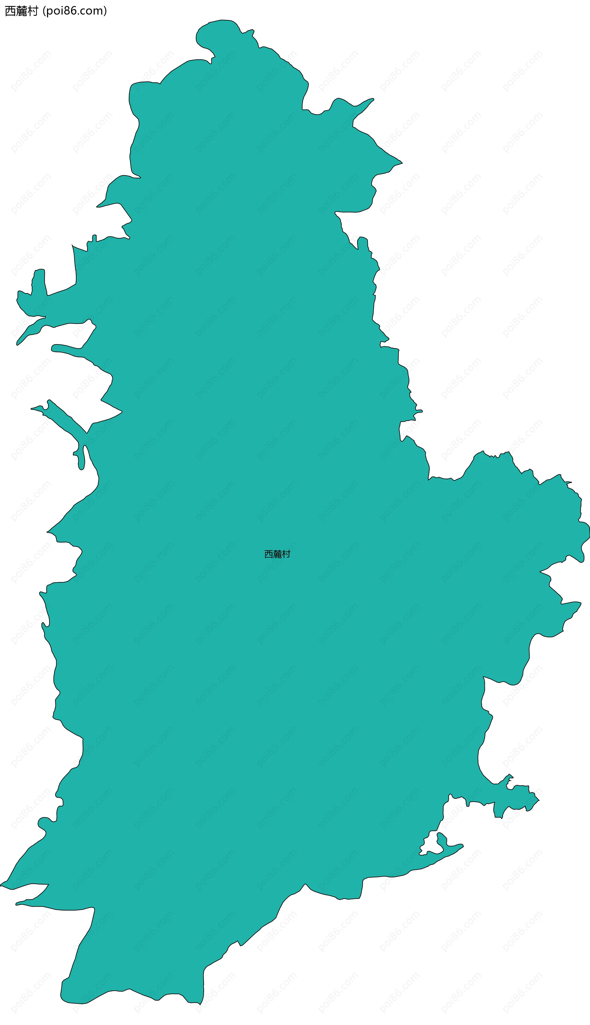 西麓村边界地图