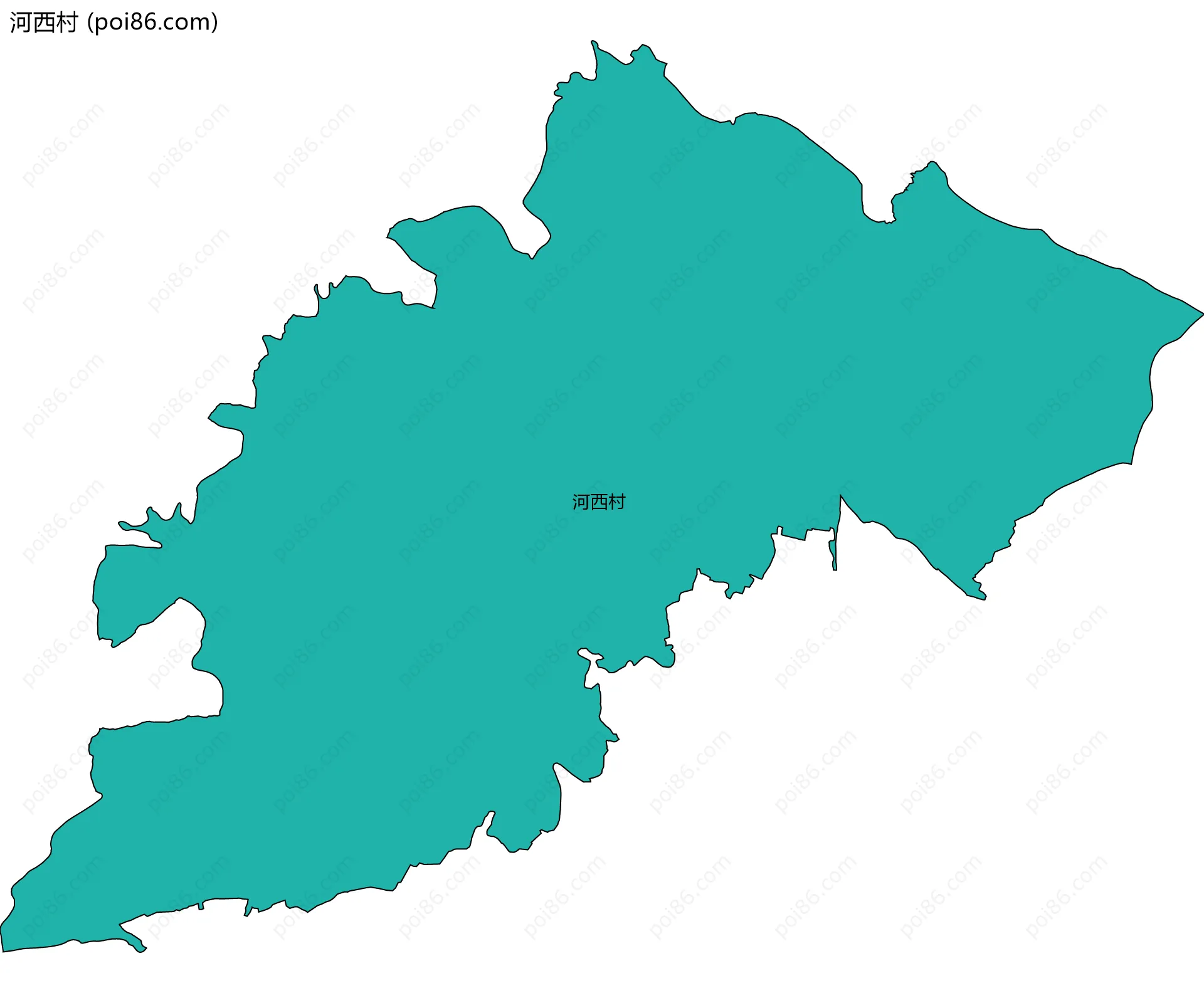 河西村边界地图