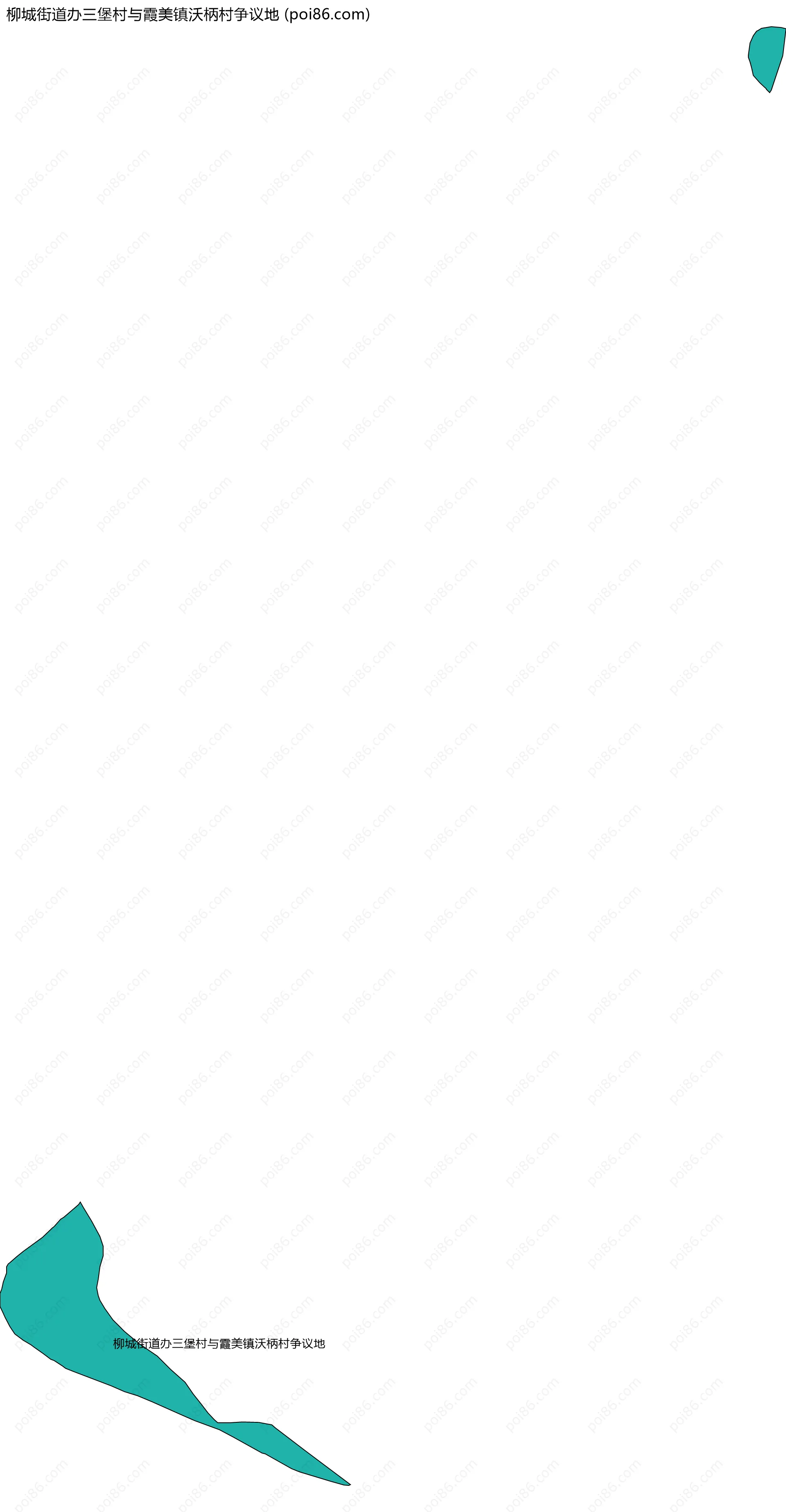 柳城街道办三堡村与霞美镇沃柄村争议地边界地图