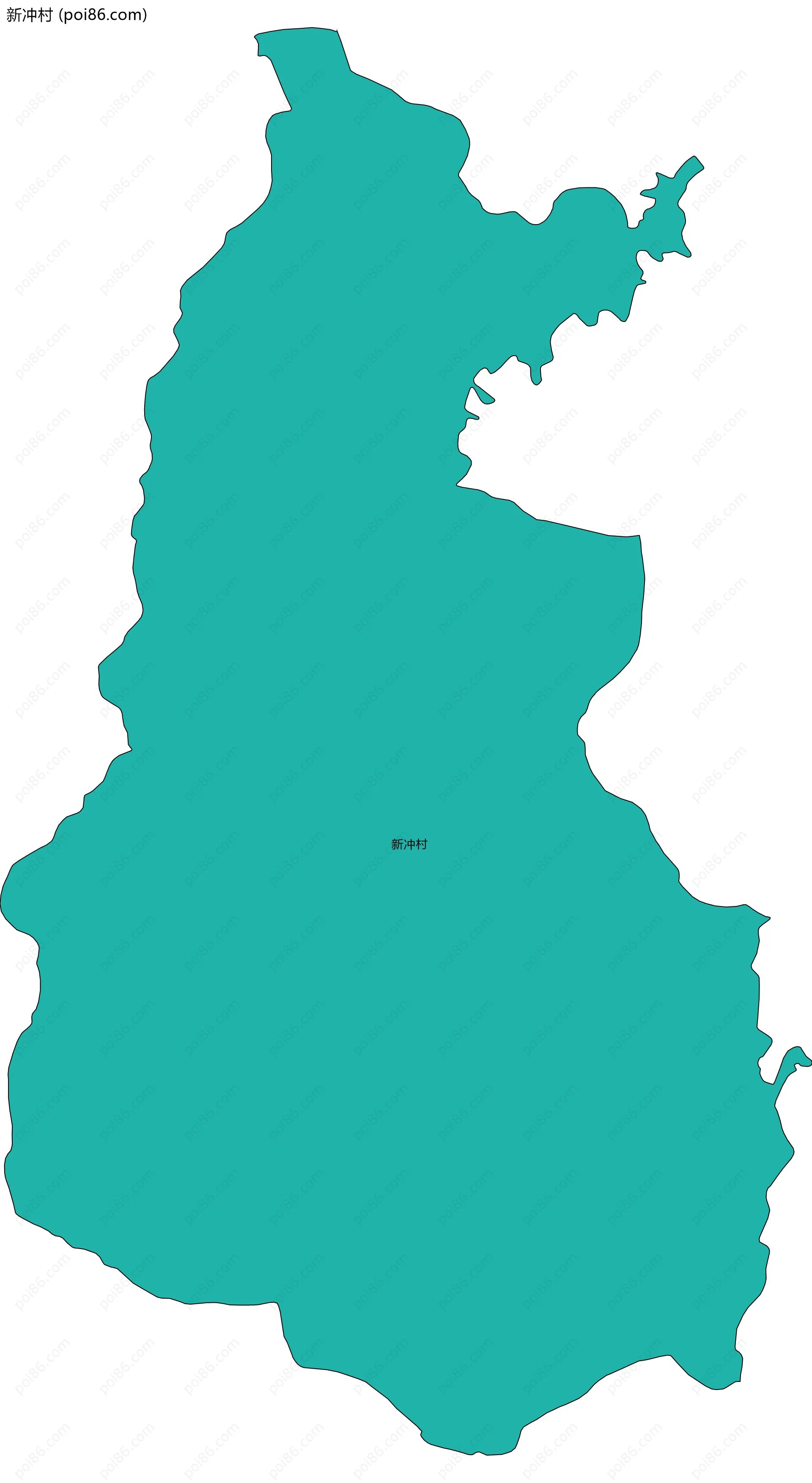 新冲村边界地图