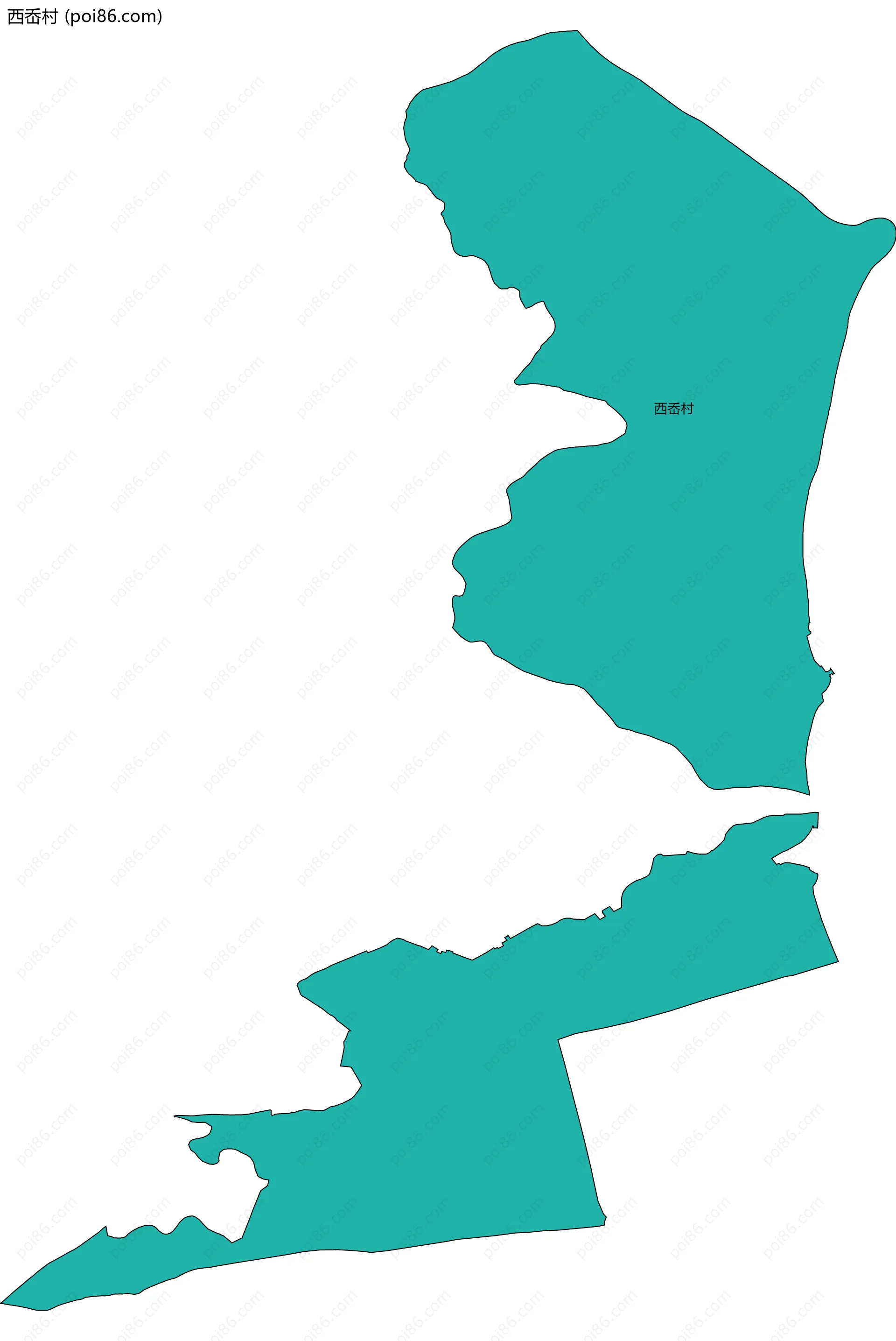 西岙村边界地图