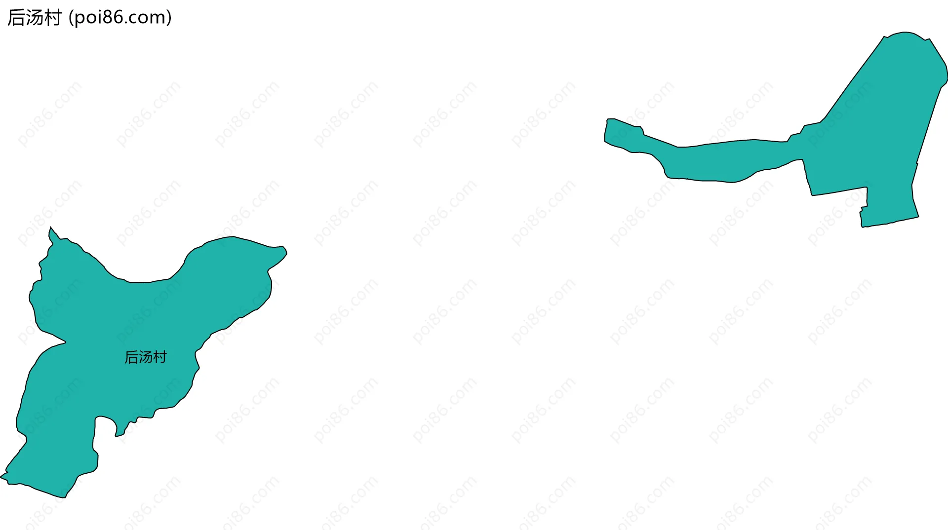 后汤村边界地图