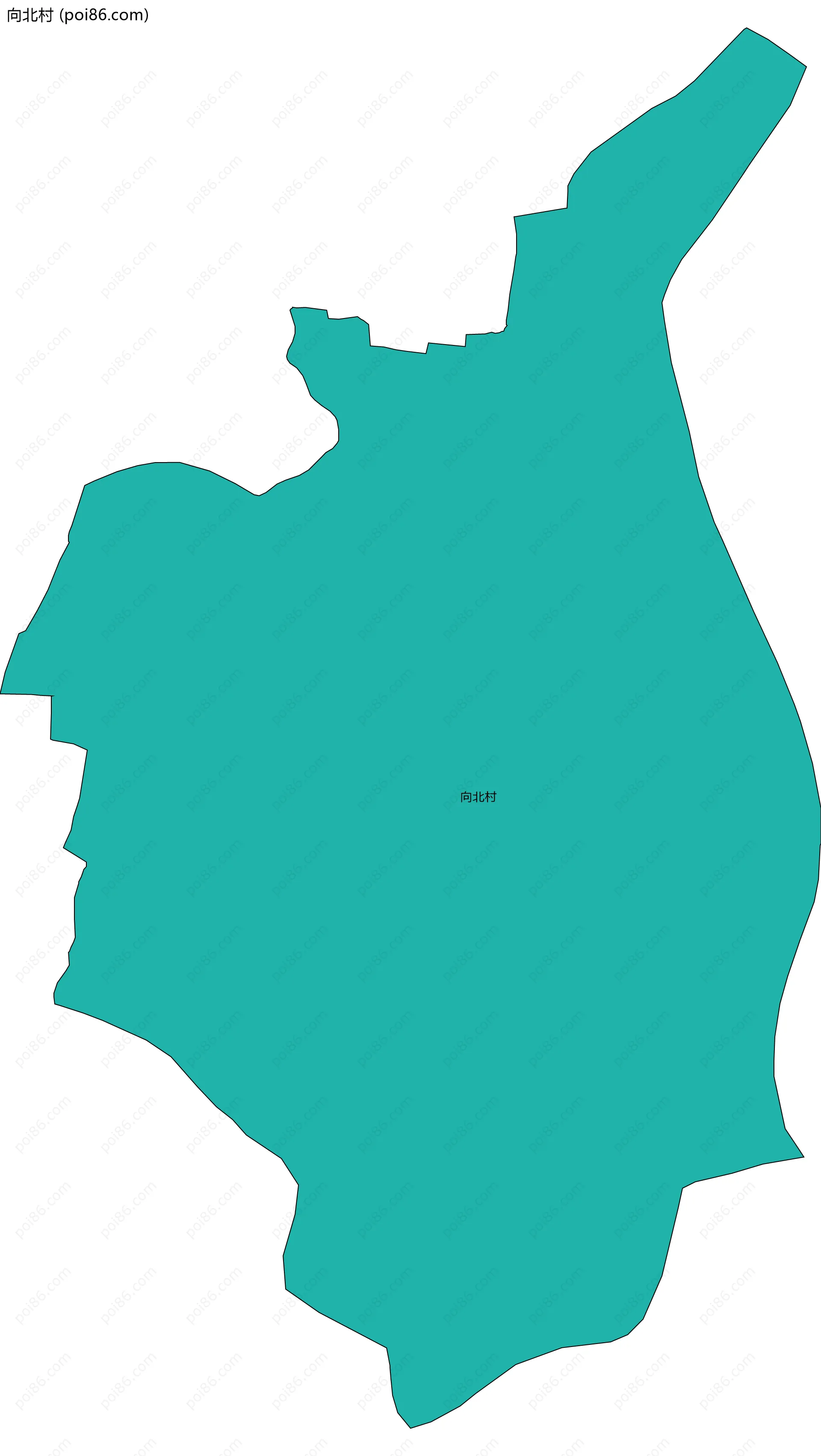 向北村边界地图