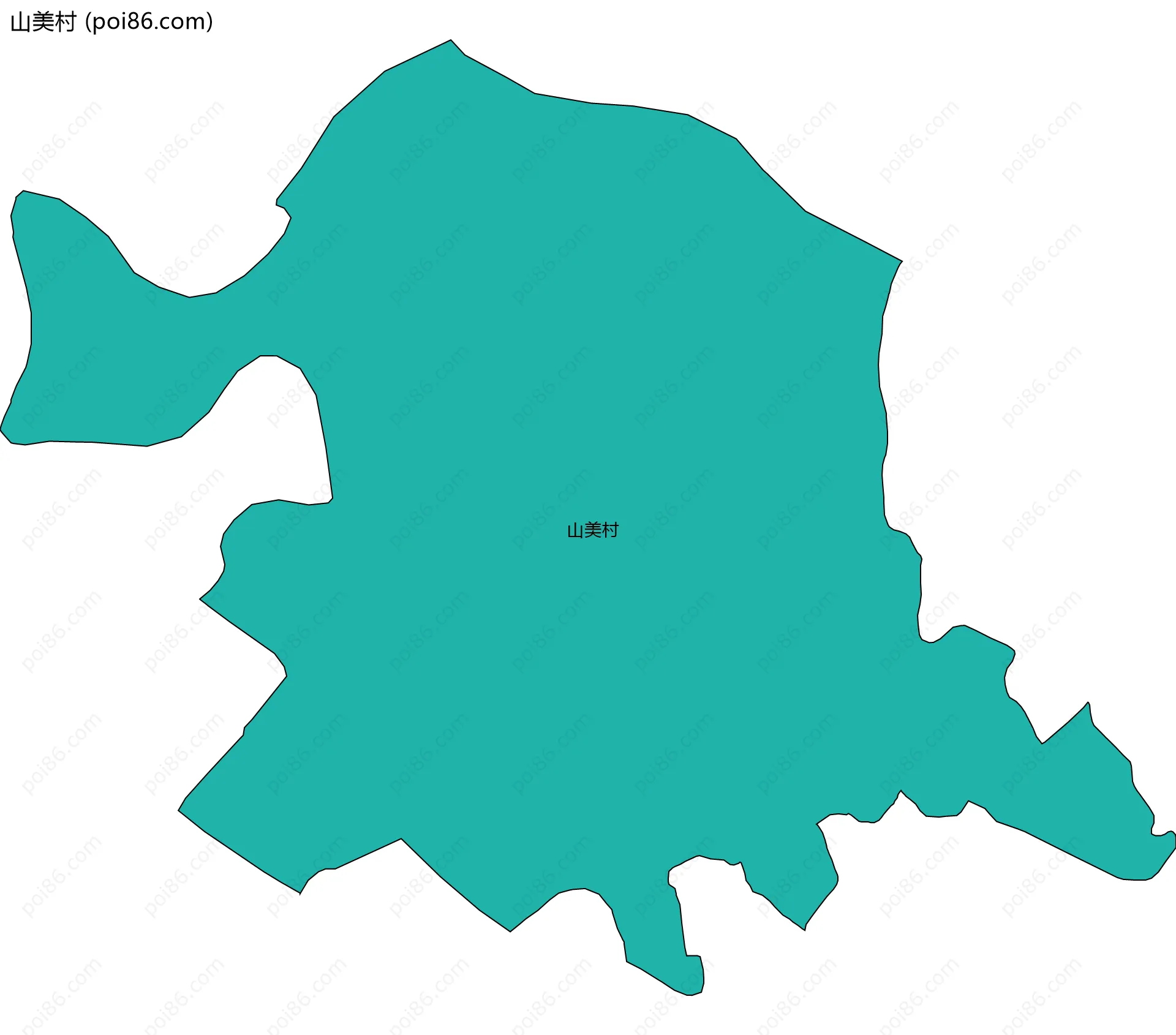 山美村边界地图