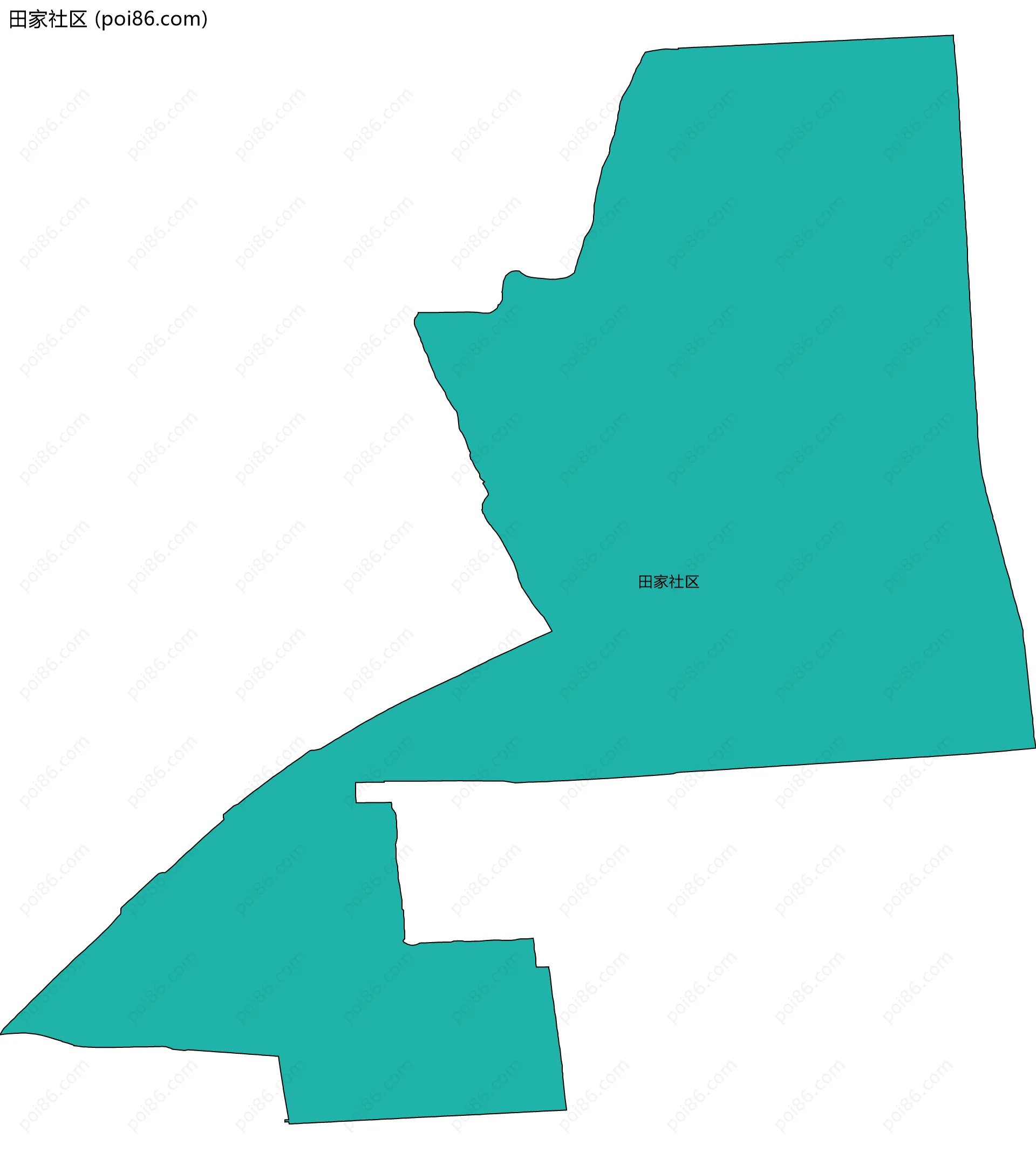 田家社区边界地图