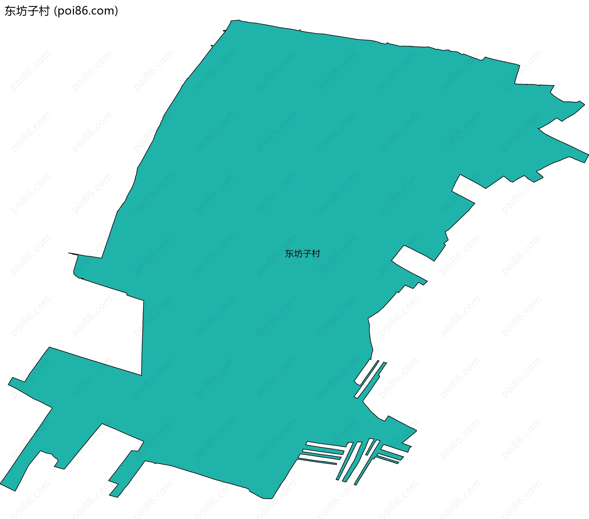 东坊子村边界地图