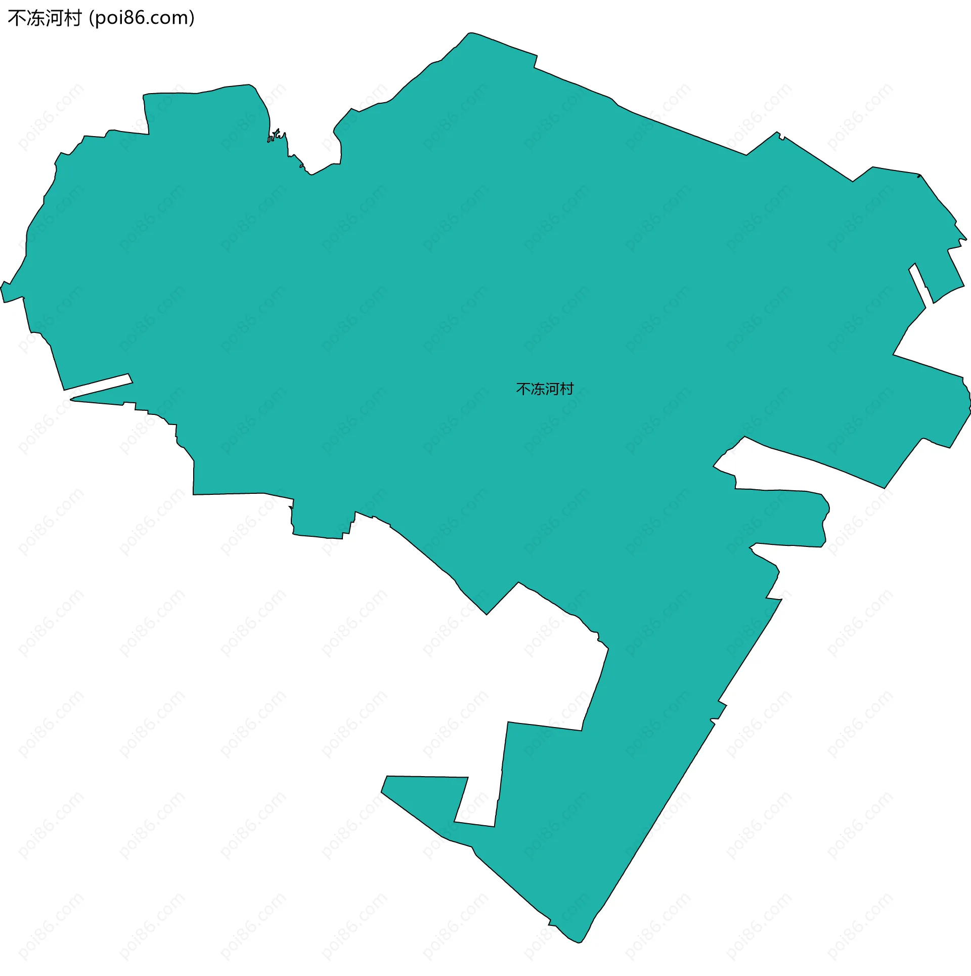 不冻河村边界地图