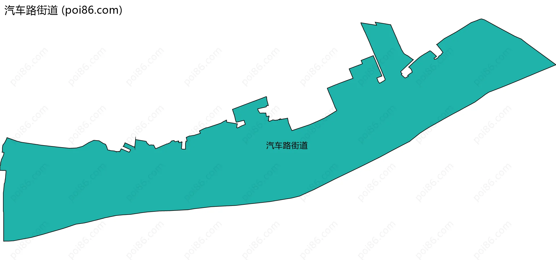 汽车路街道边界地图(五级行政区划)