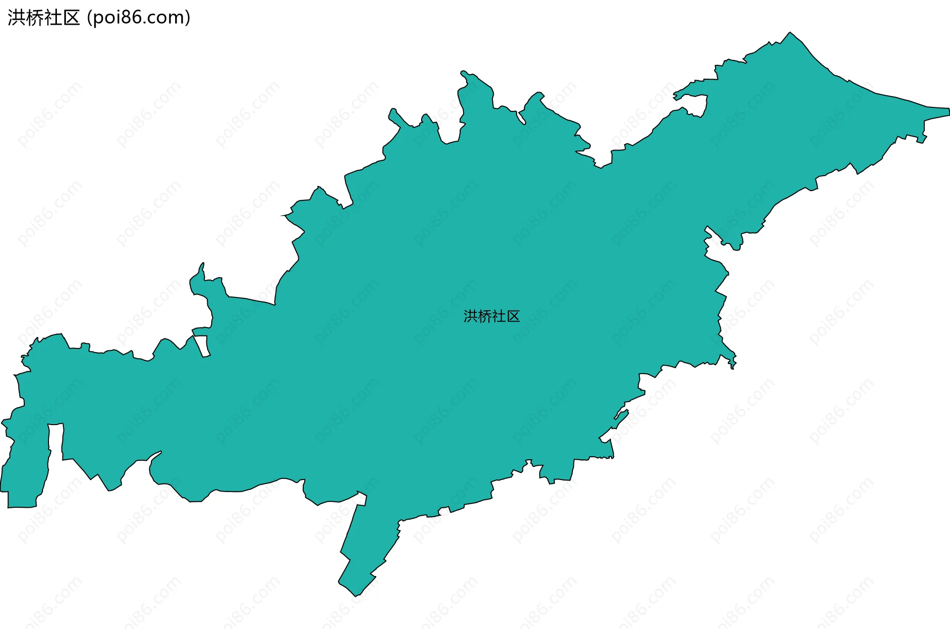 洪桥社区边界地图
