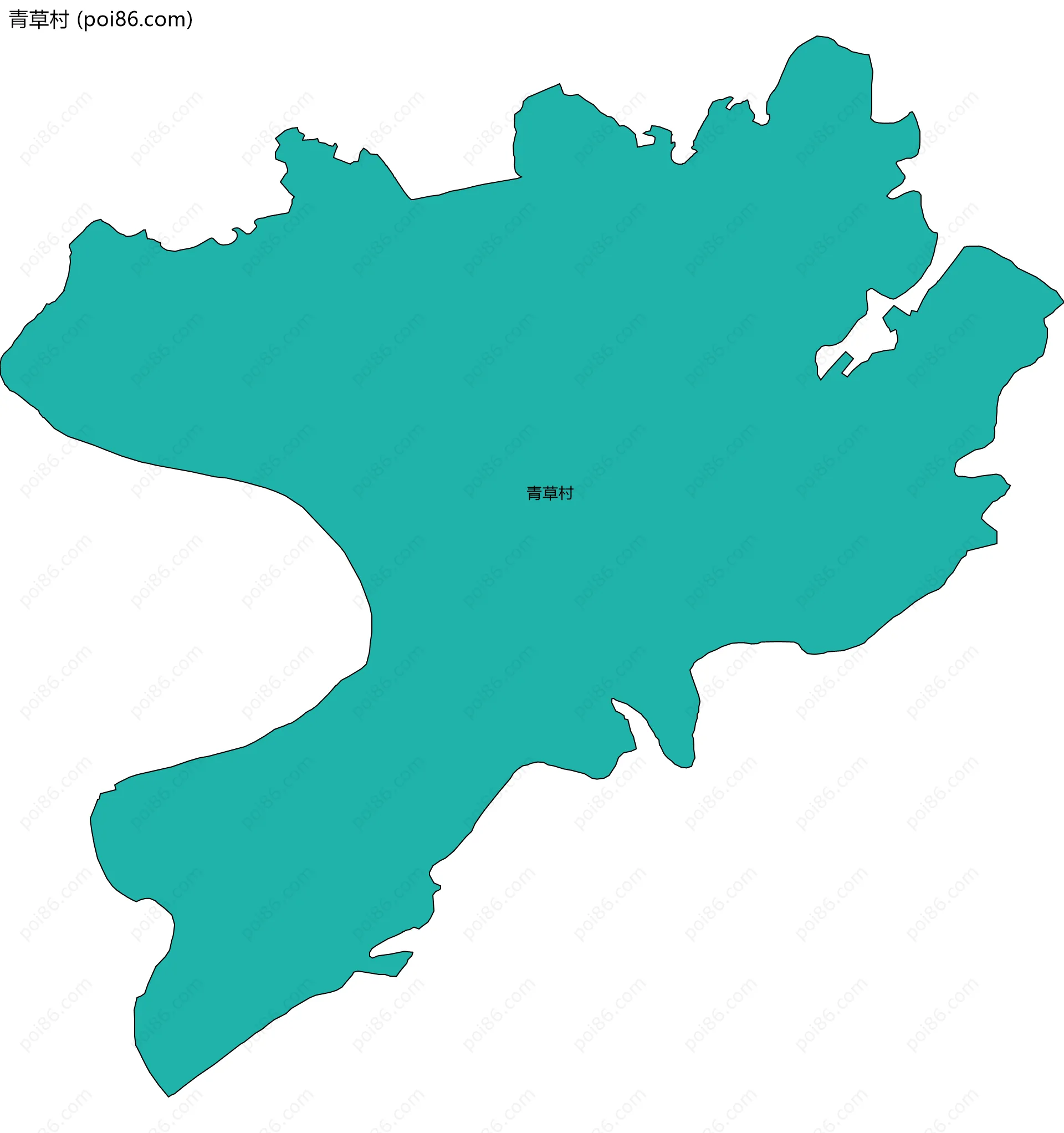 青草村边界地图
