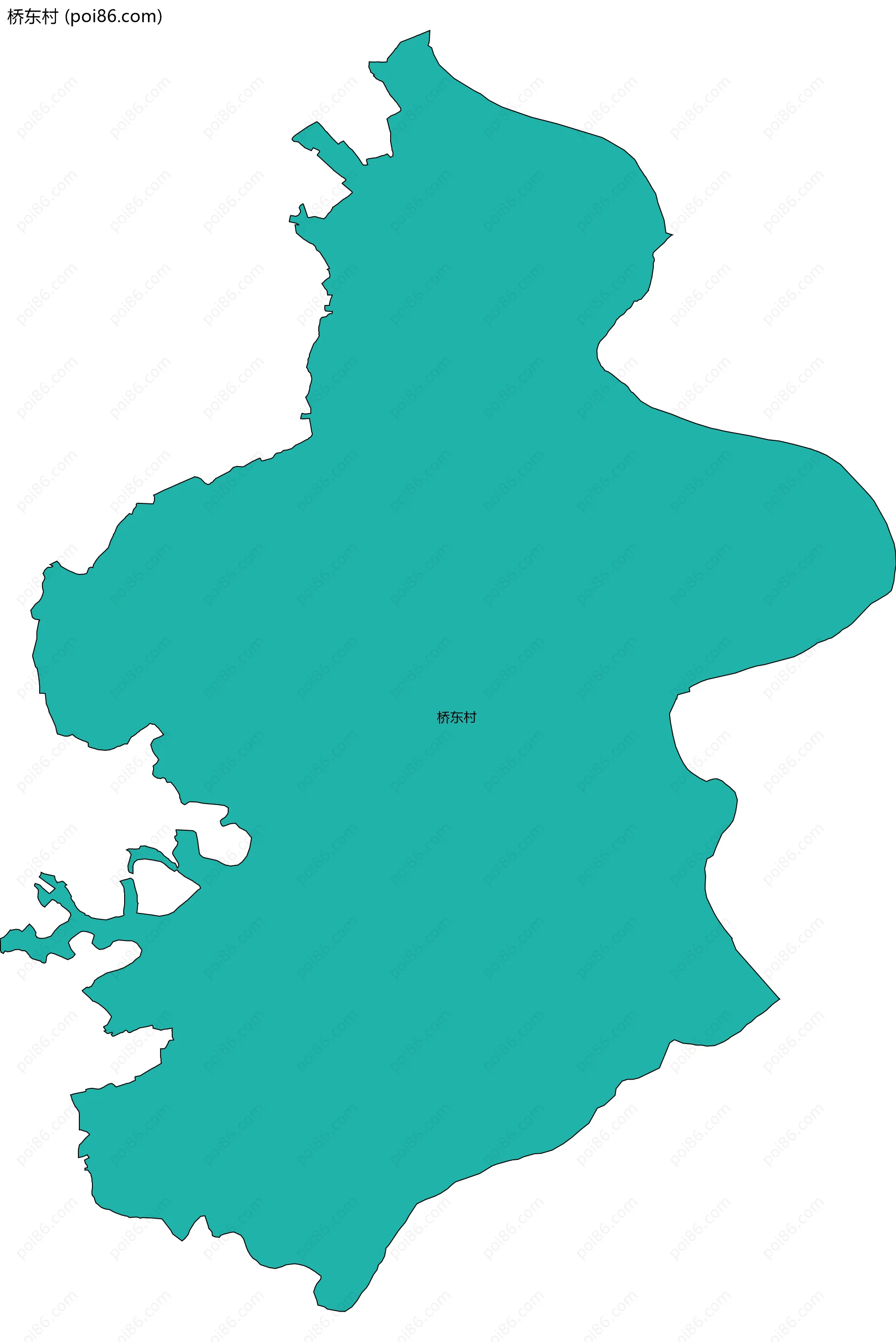 桥东村边界地图
