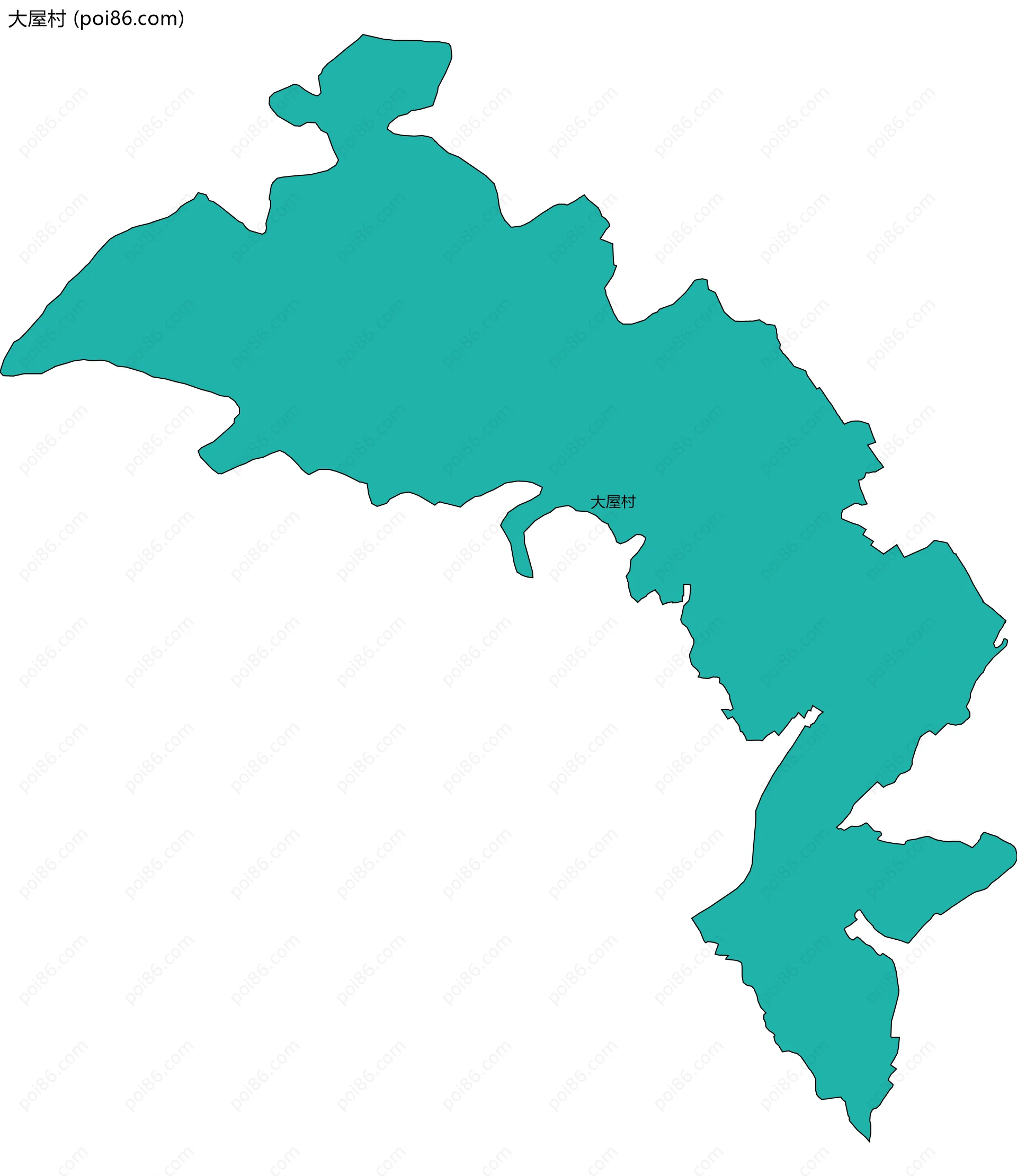 大屋村边界地图