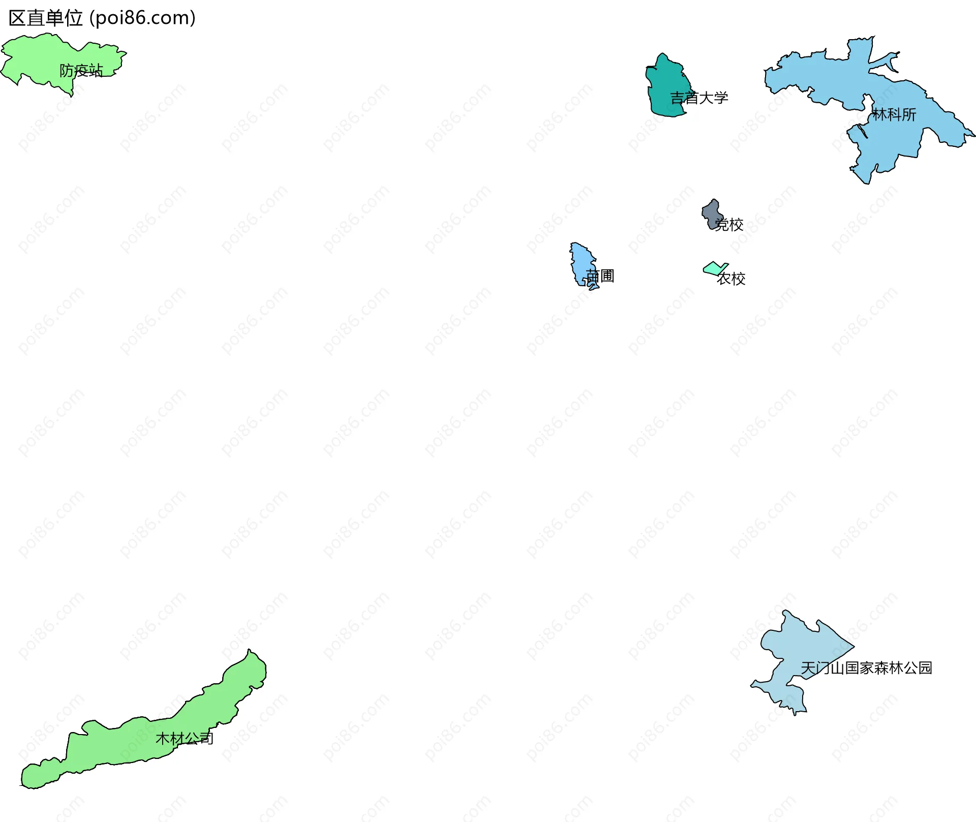 区直单位边界地图(五级行政区划)