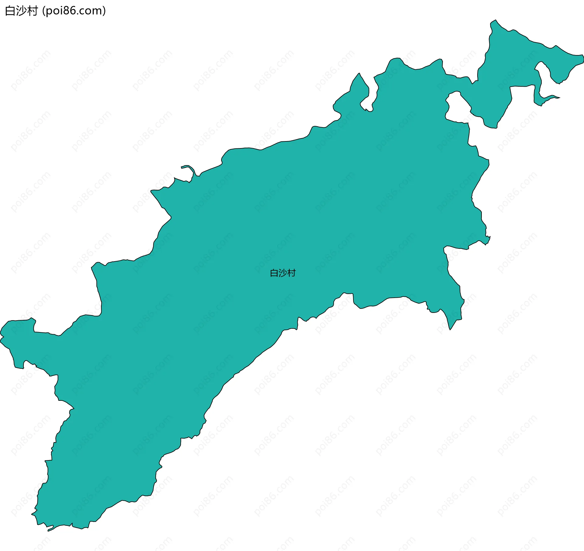 白沙村边界地图