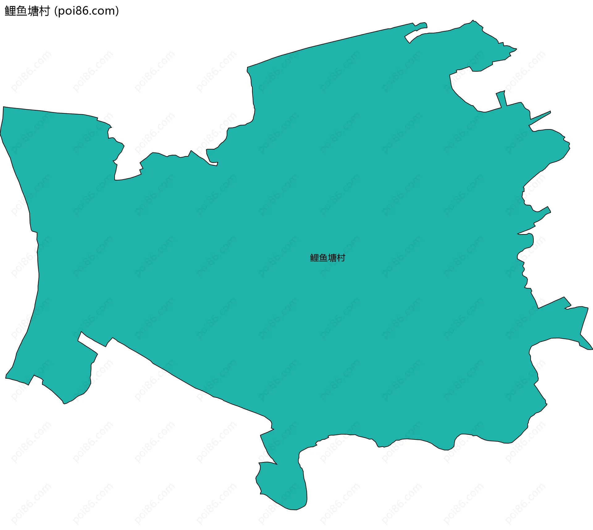 鲤鱼塘村边界地图