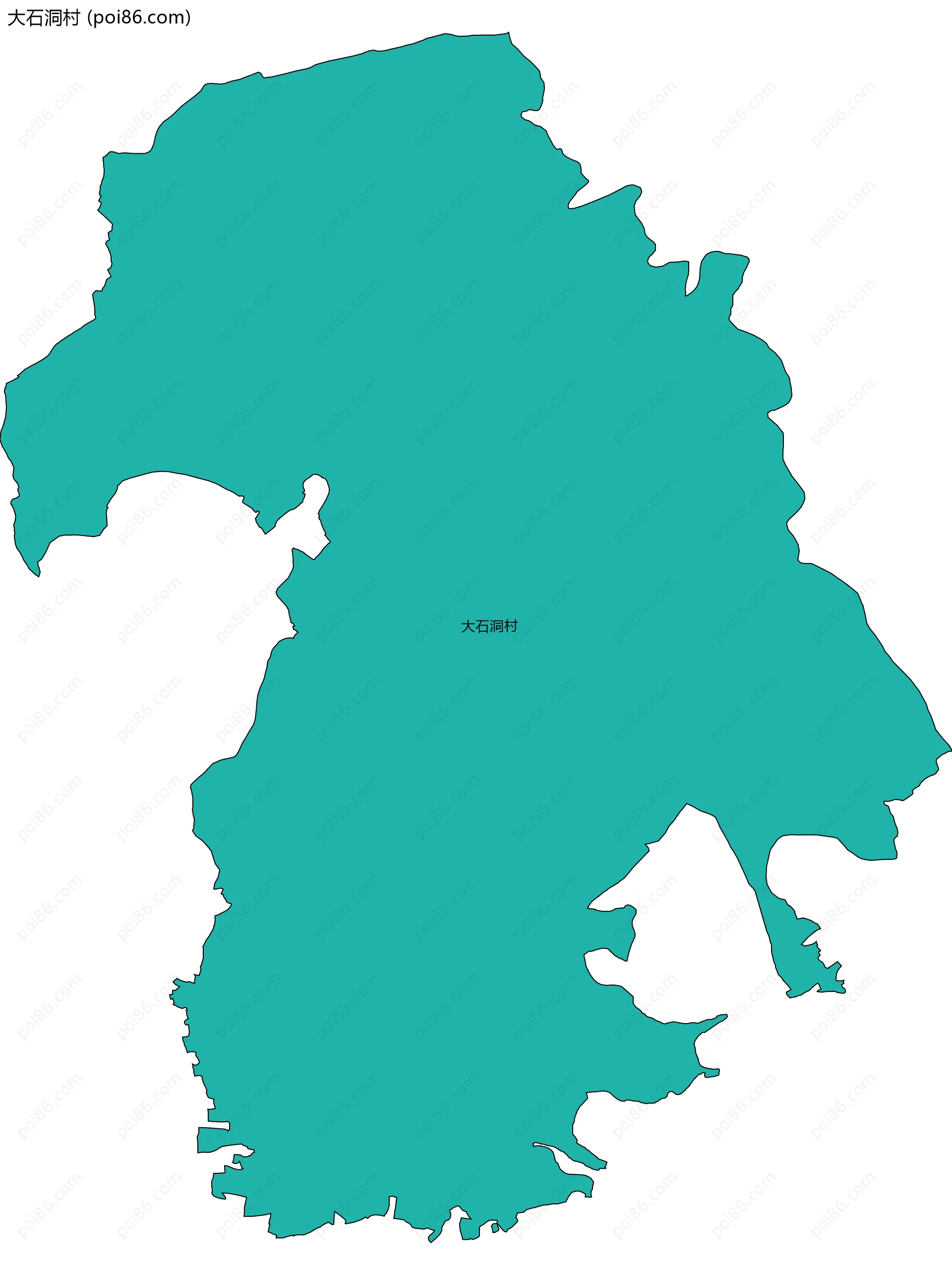 大石洞村边界地图