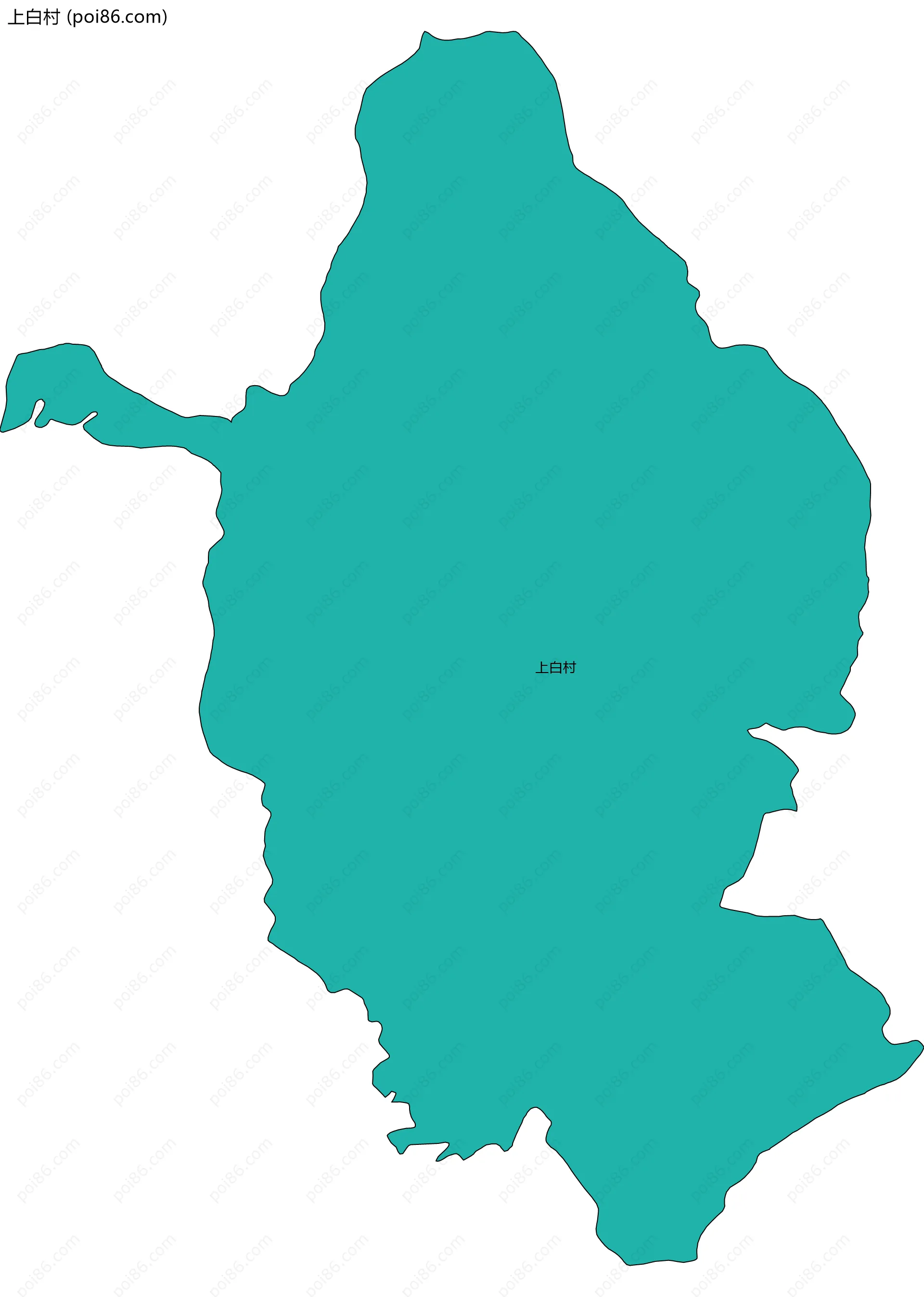 上白村边界地图
