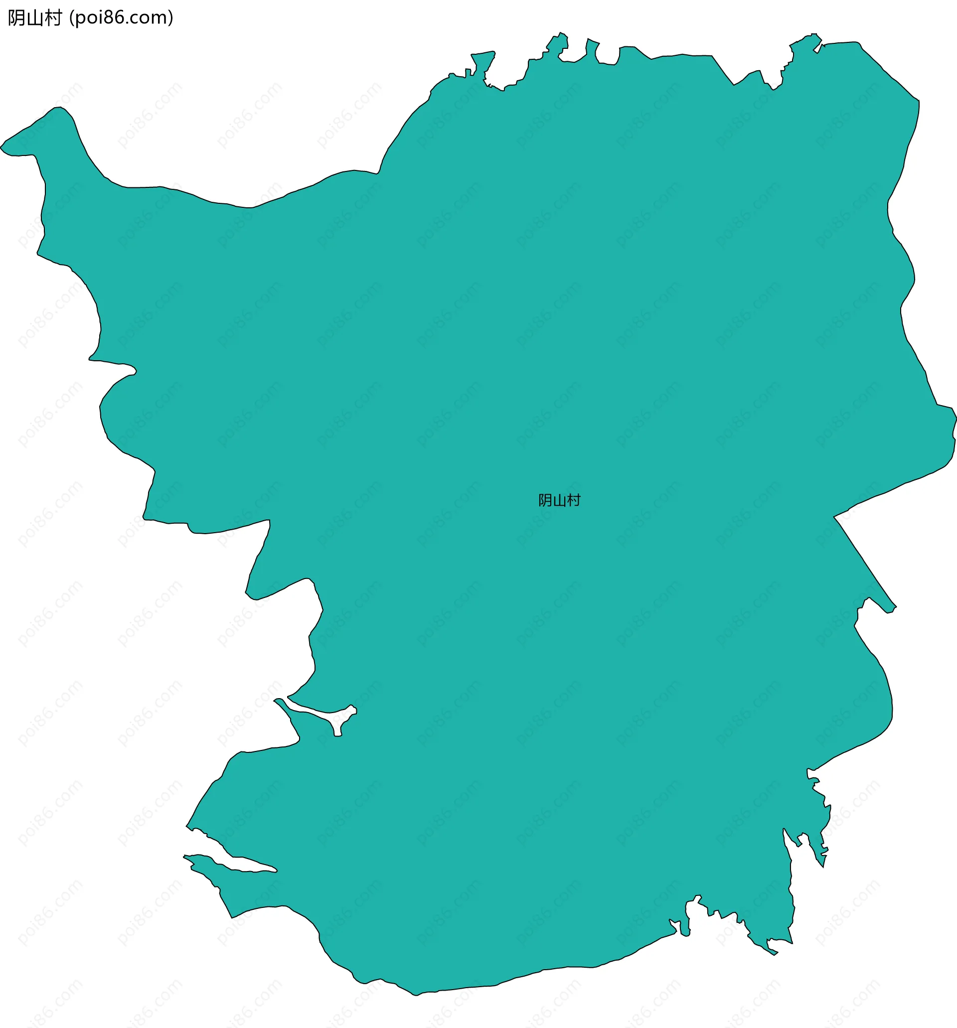 阴山村边界地图