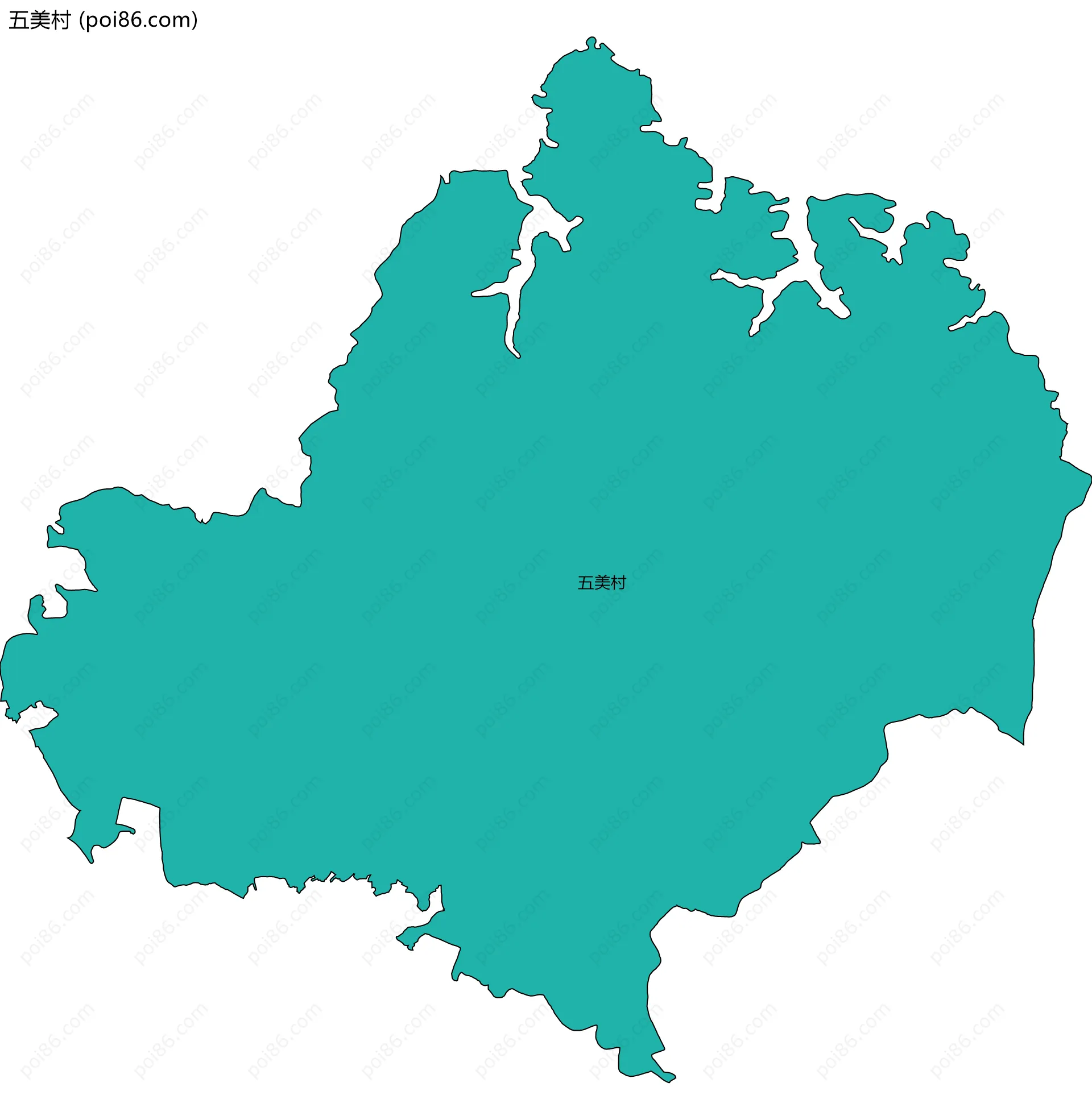 五美村边界地图