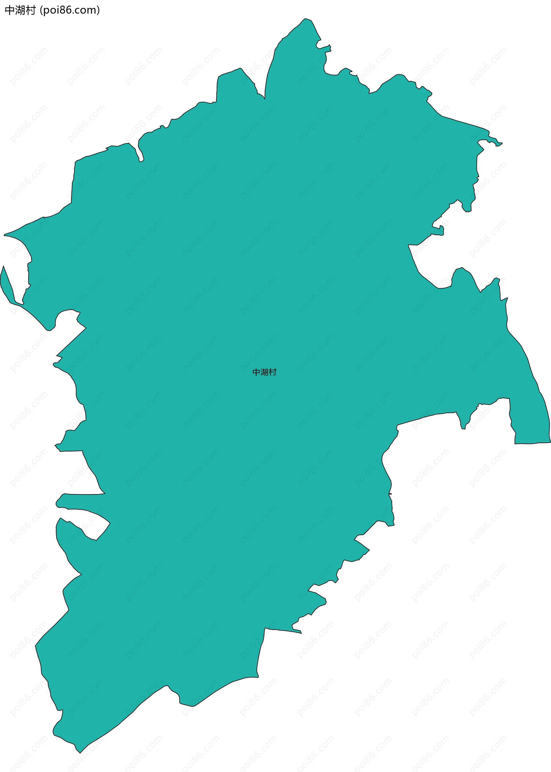 中湖村边界地图