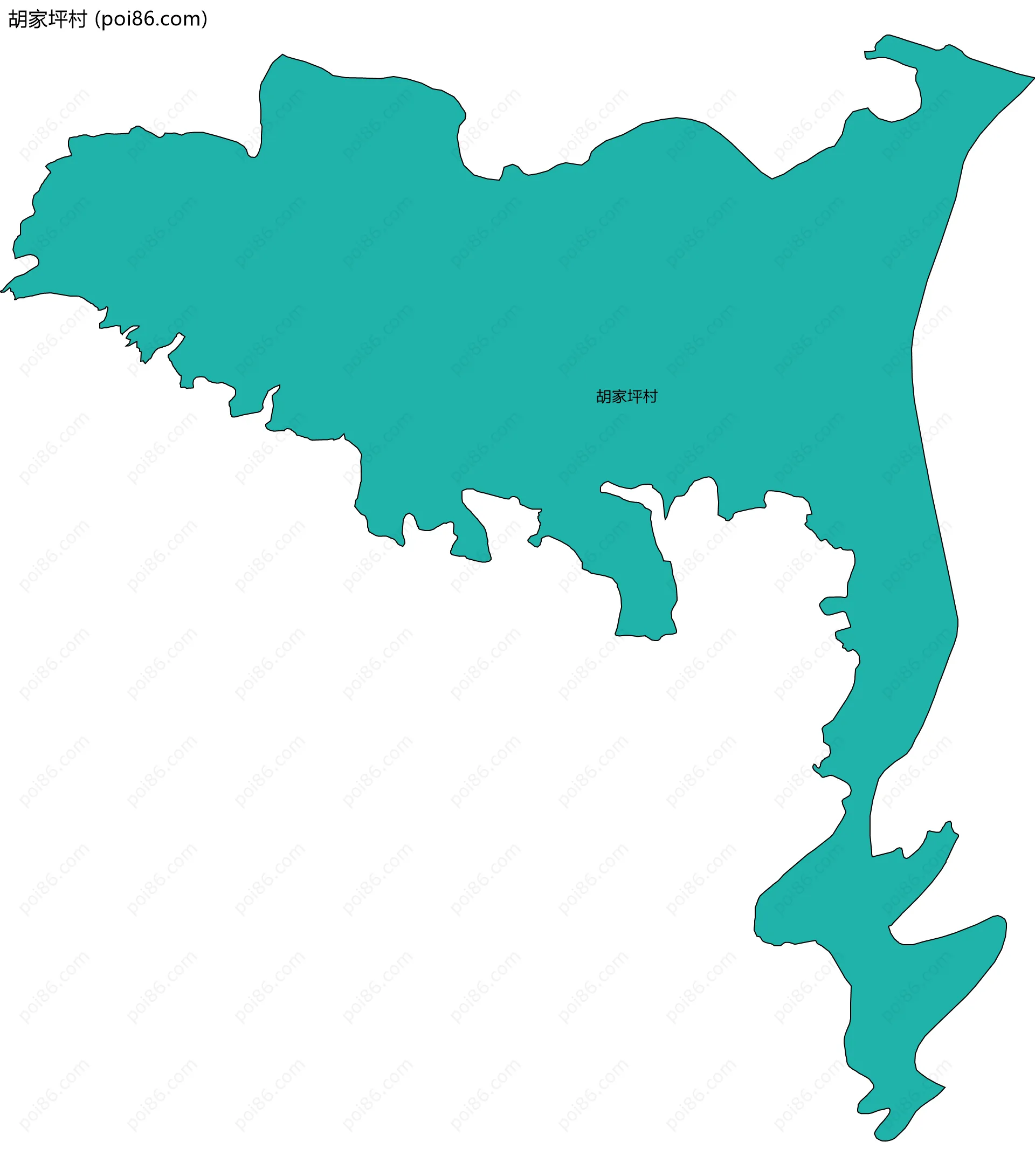 胡家坪村边界地图