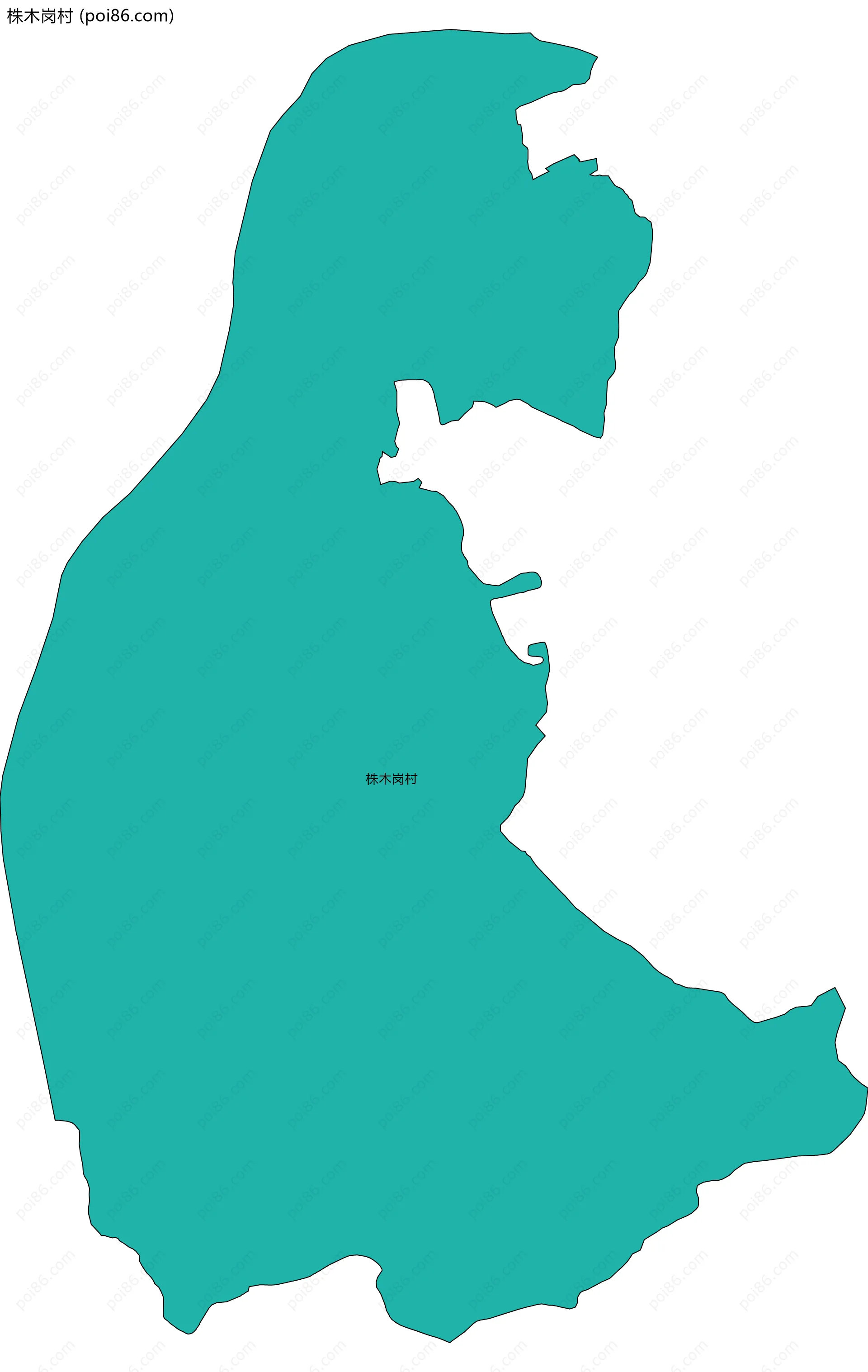 株木岗村边界地图