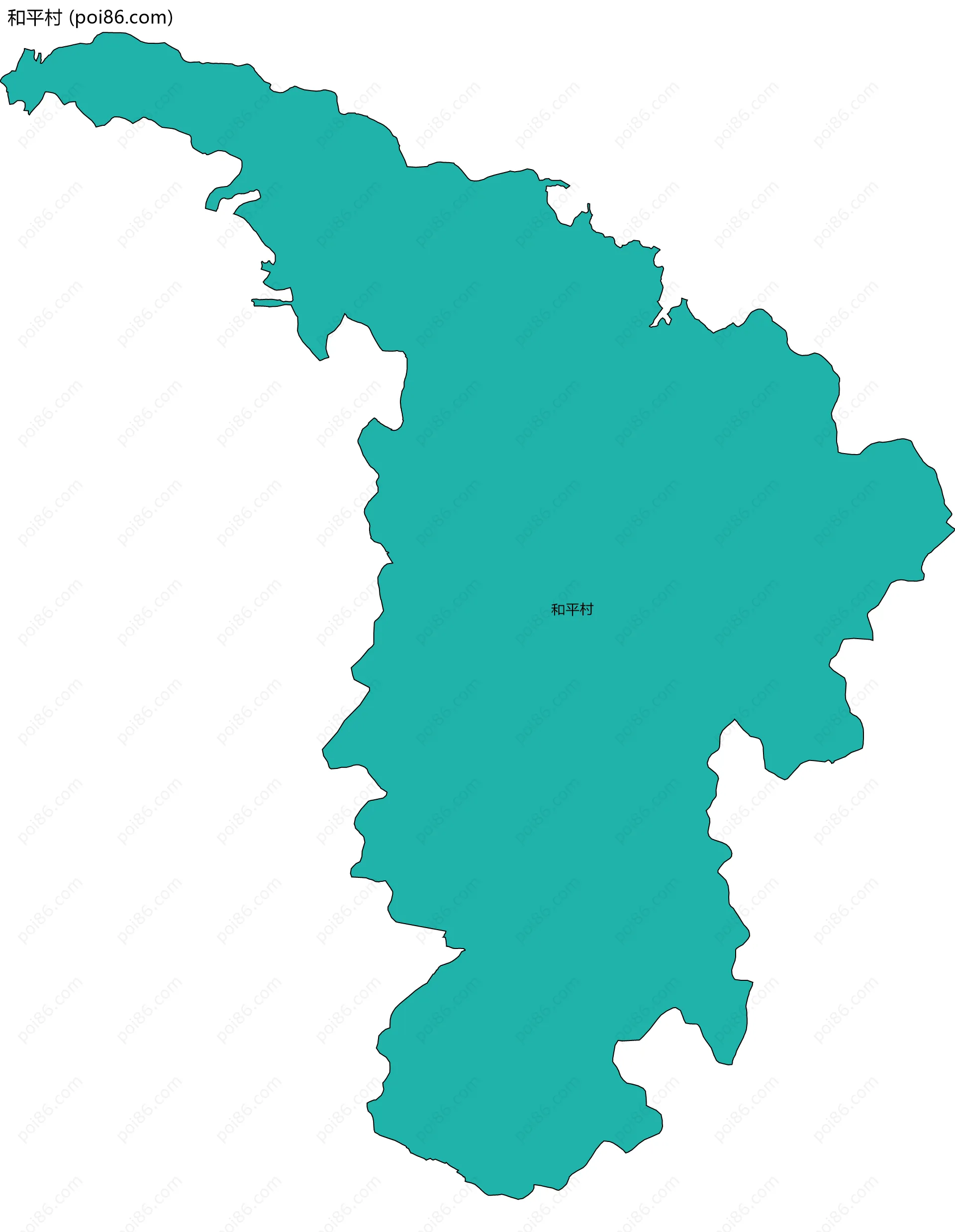 和平村边界地图