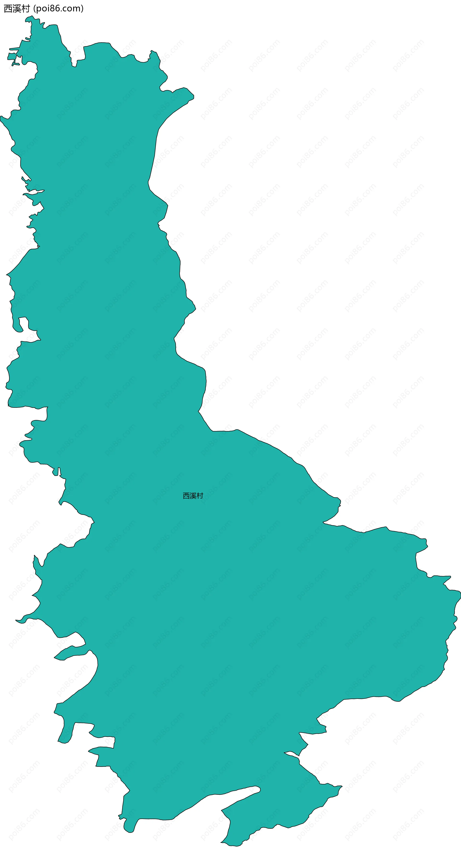 西溪村边界地图