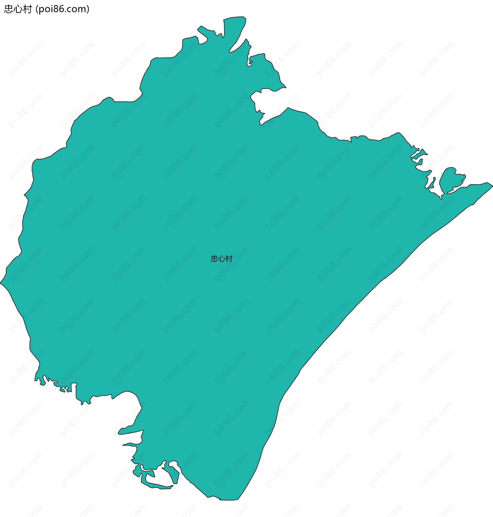 忠心村边界地图