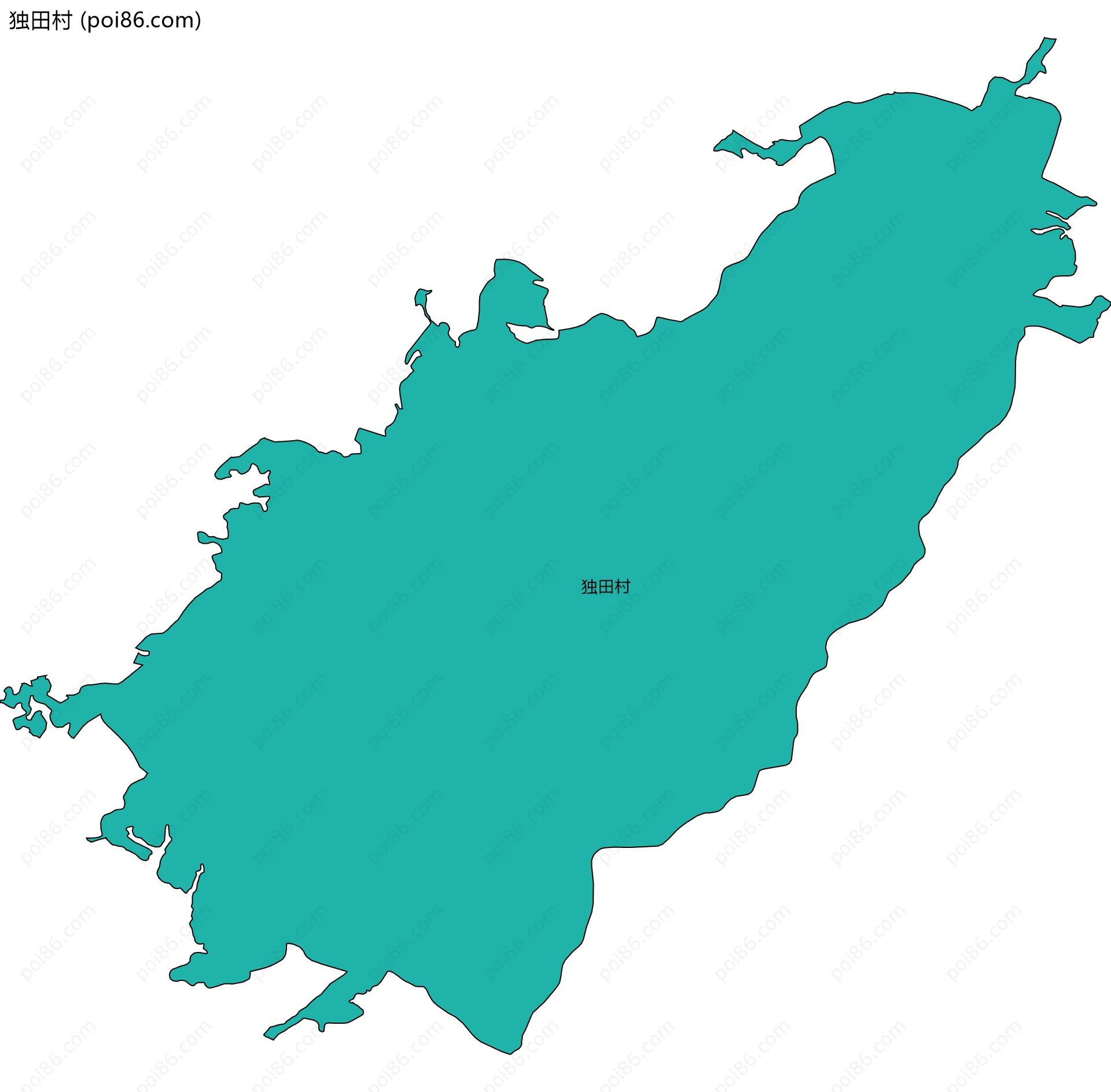 独田村边界地图