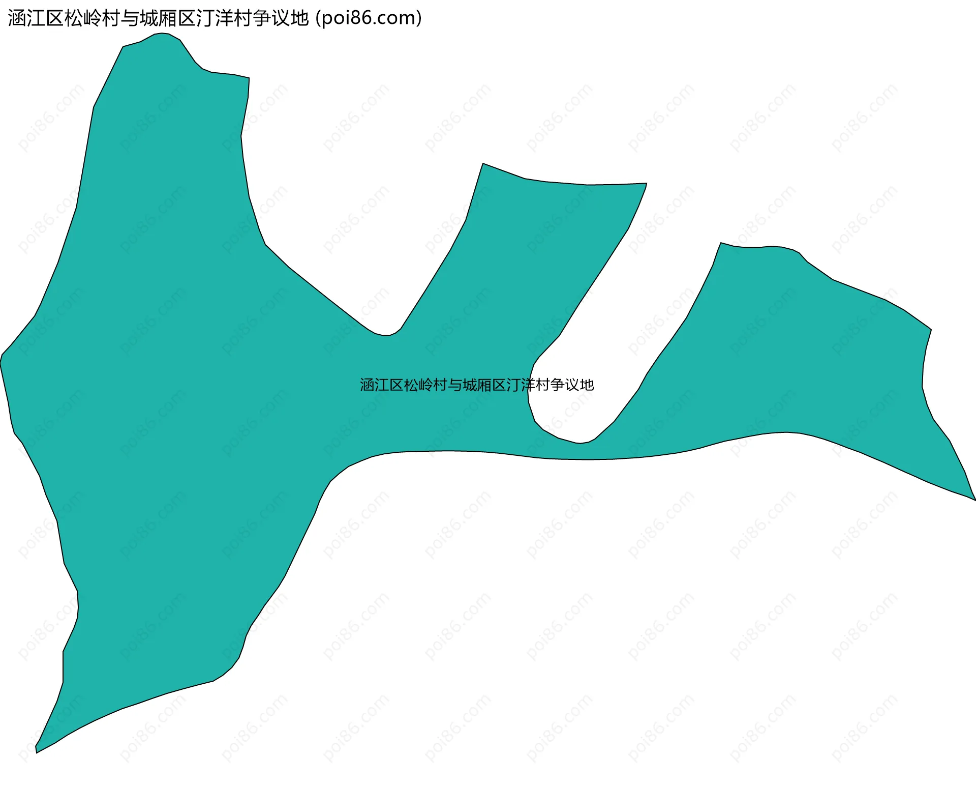 涵江区松岭村与城厢区汀洋村争议地边界地图